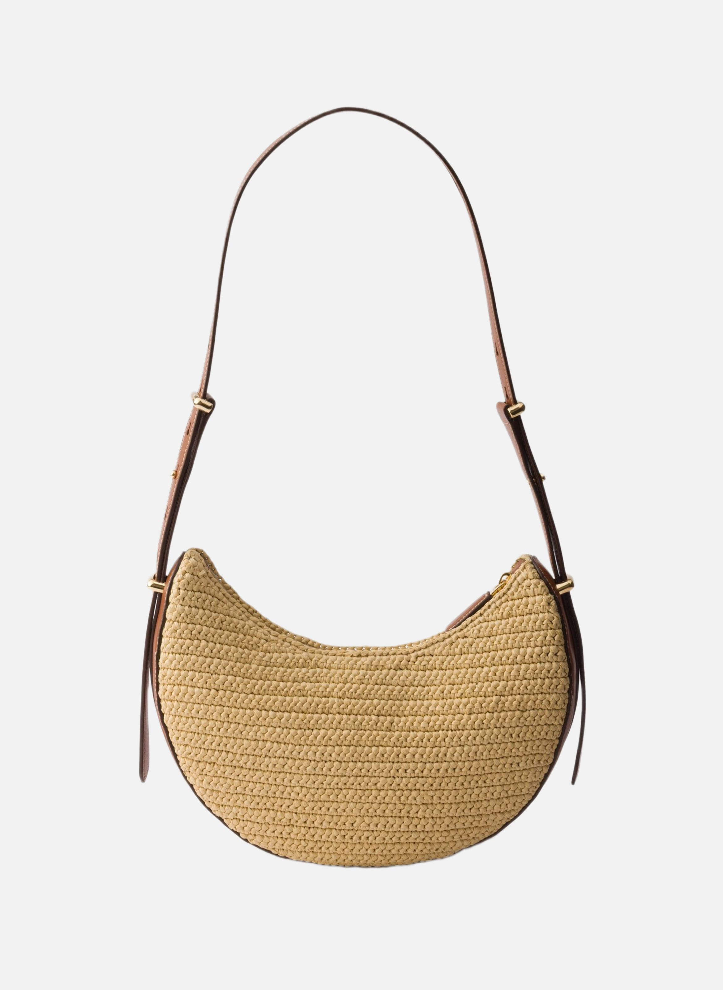 Petit sac prada arqué en crochet et cuir PRADA Beige
