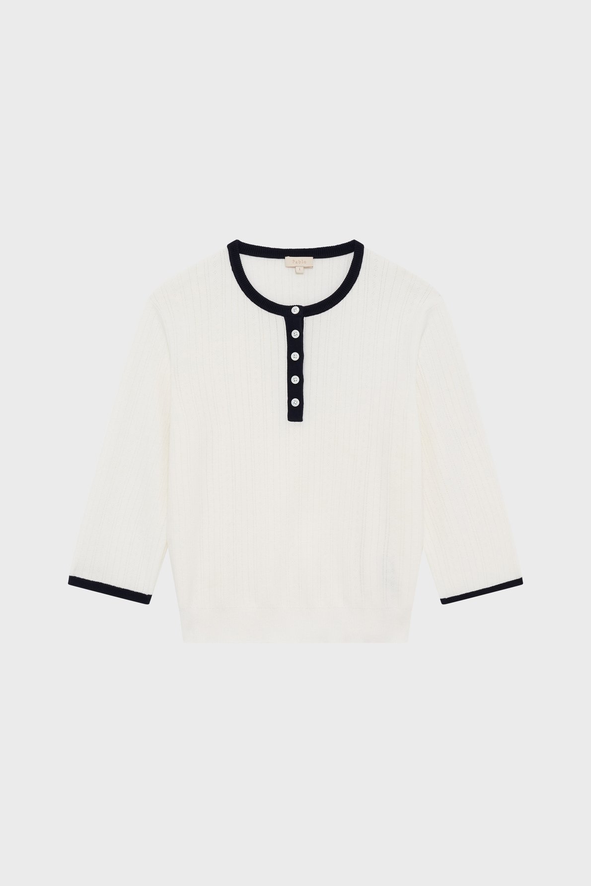 Pull à fleurs en coton - lavina PABLO Blanc