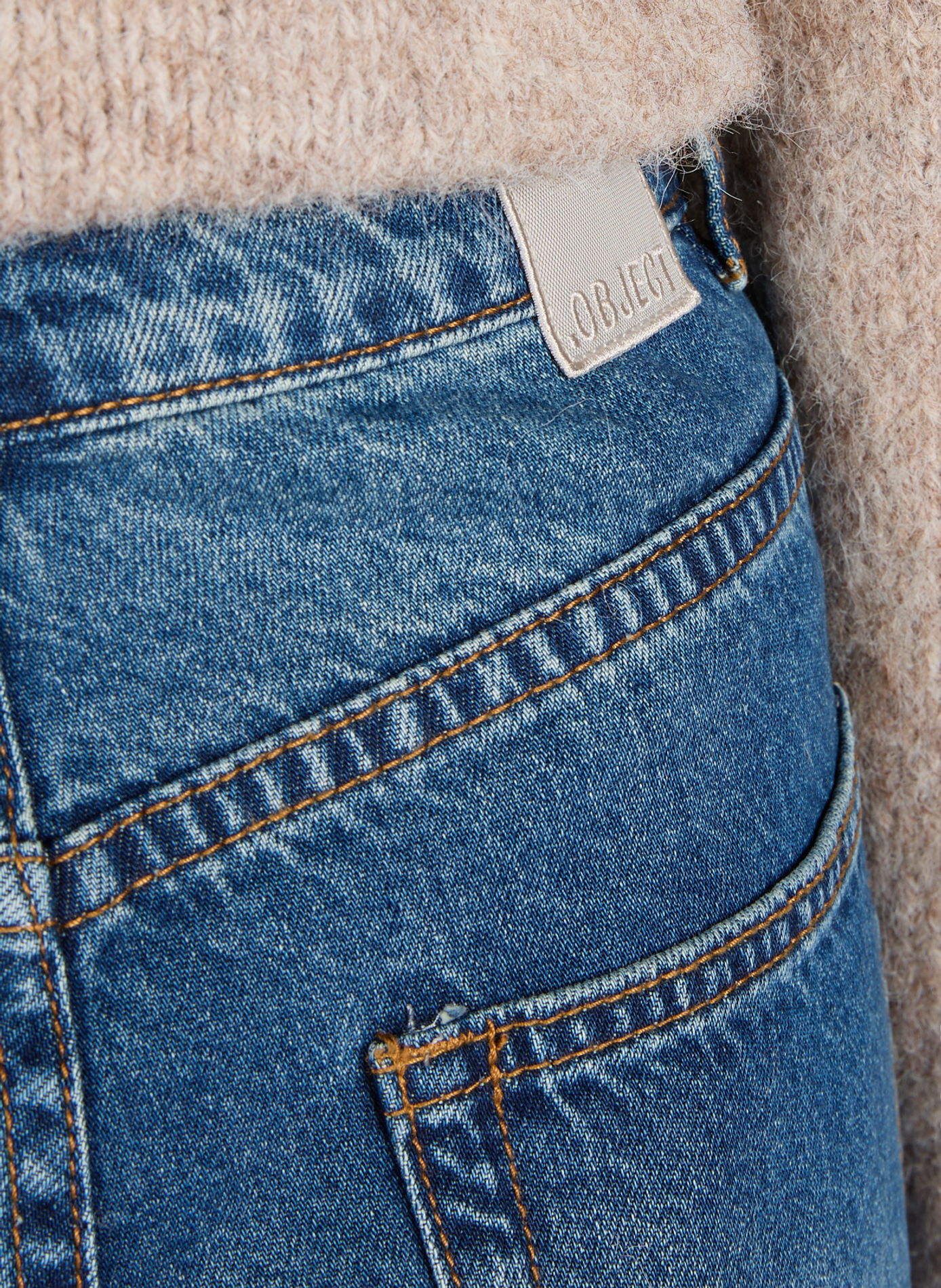 Wide-leg cotton jeans OBJECT Blue