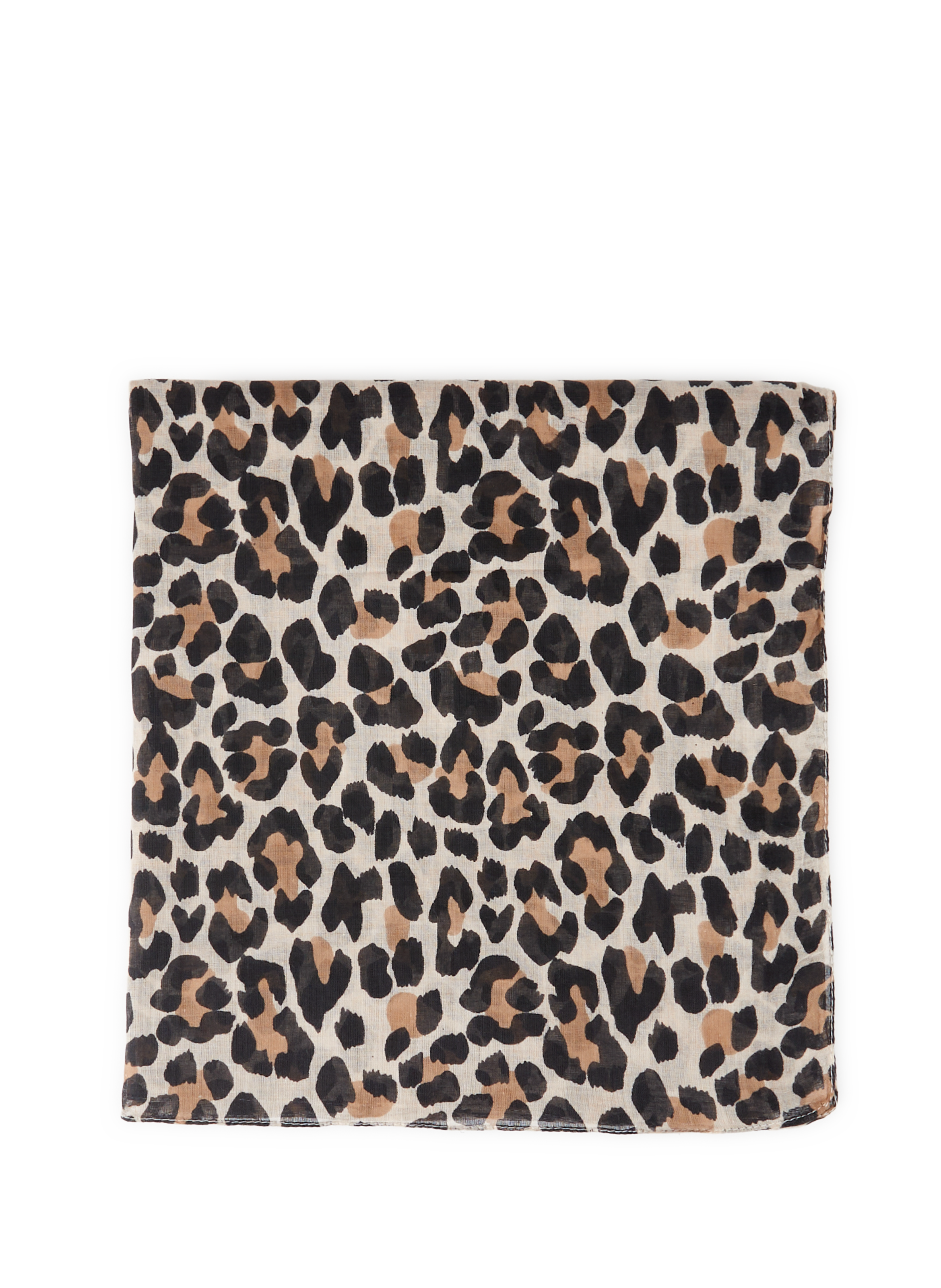 Leopard Print Cotton Stole AU PRINTEMPS PARIS Brown
