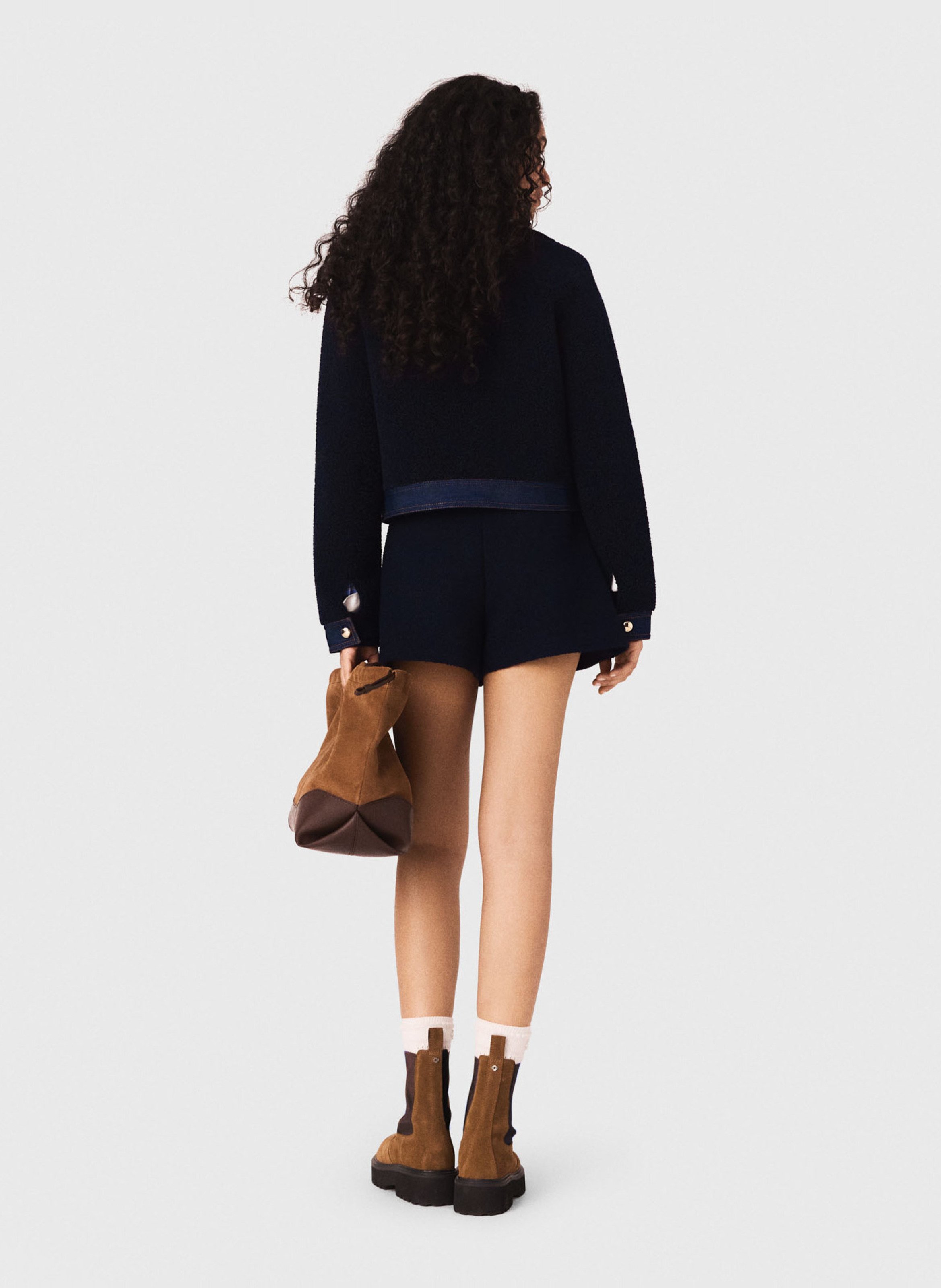 Veste droite col classique MAJE Bleu