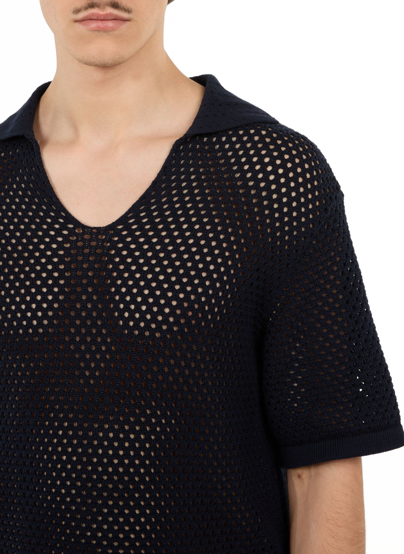 Short-sleeved cotton polo polo SAISON 1865 Blue