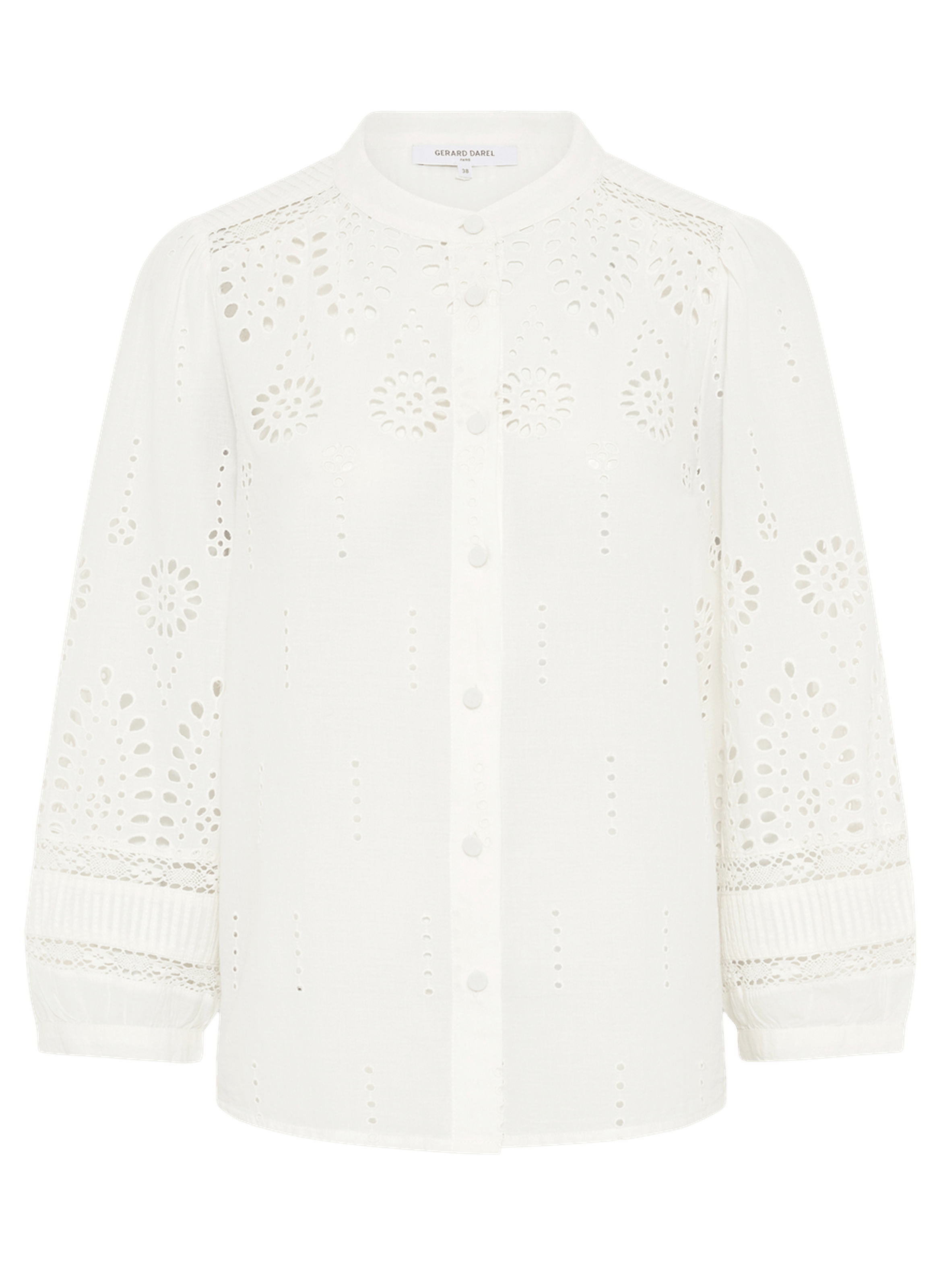 Chemise à broderies en coton - cybella GERARD DAREL Beige