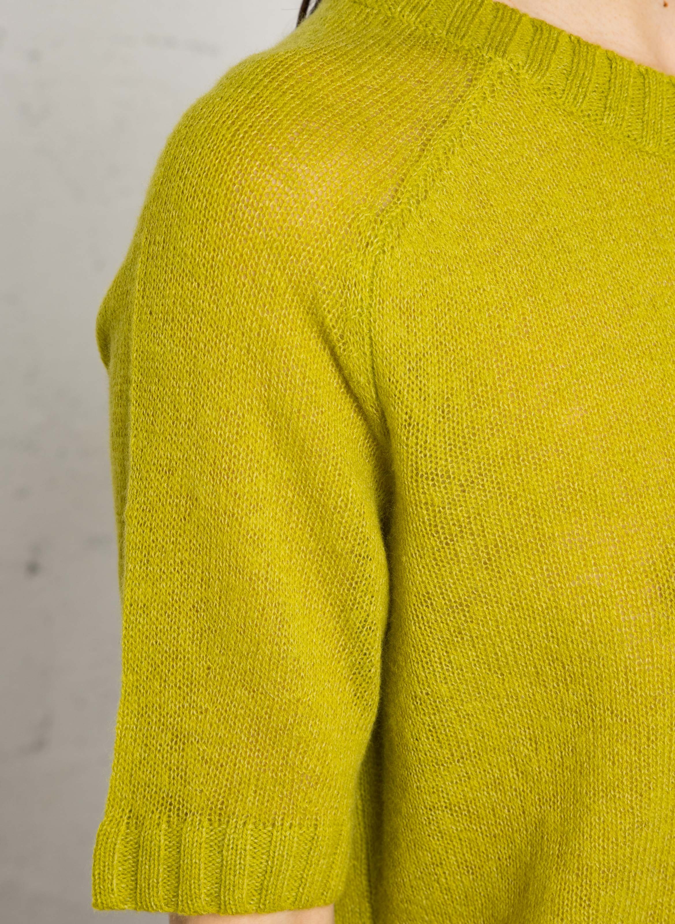 Pull droit col rond en laine mélangée betina SOEUR Vert