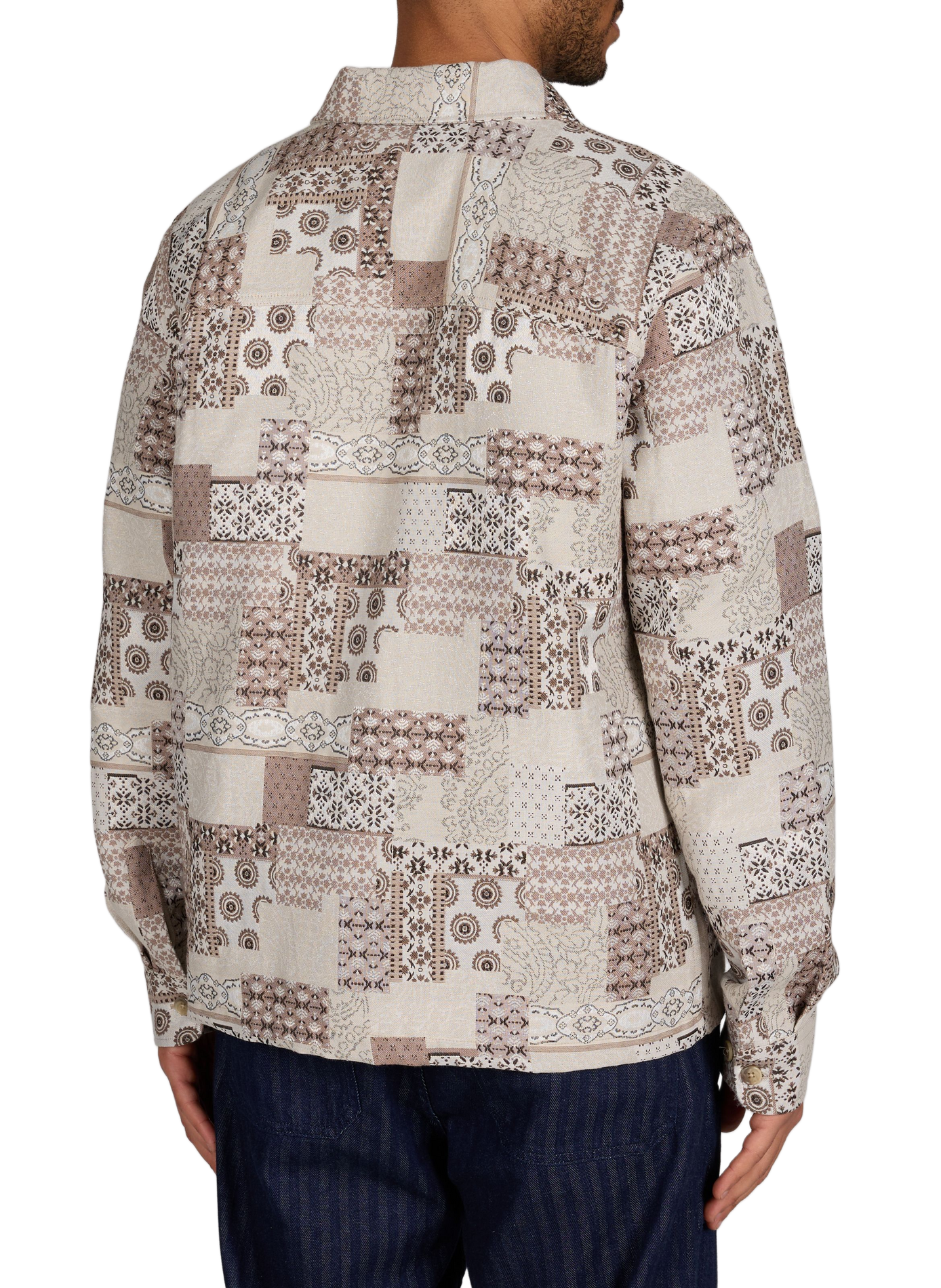 Layton Patchwork Jacquard Cotton Blend Overshirt LES DEUX Beige