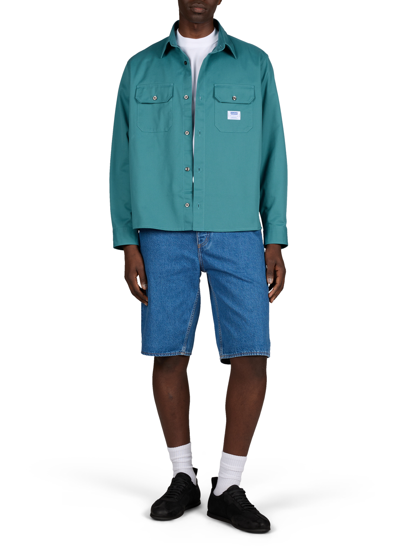 Chemise ample col classique en coton HUGO BLUE Bleu