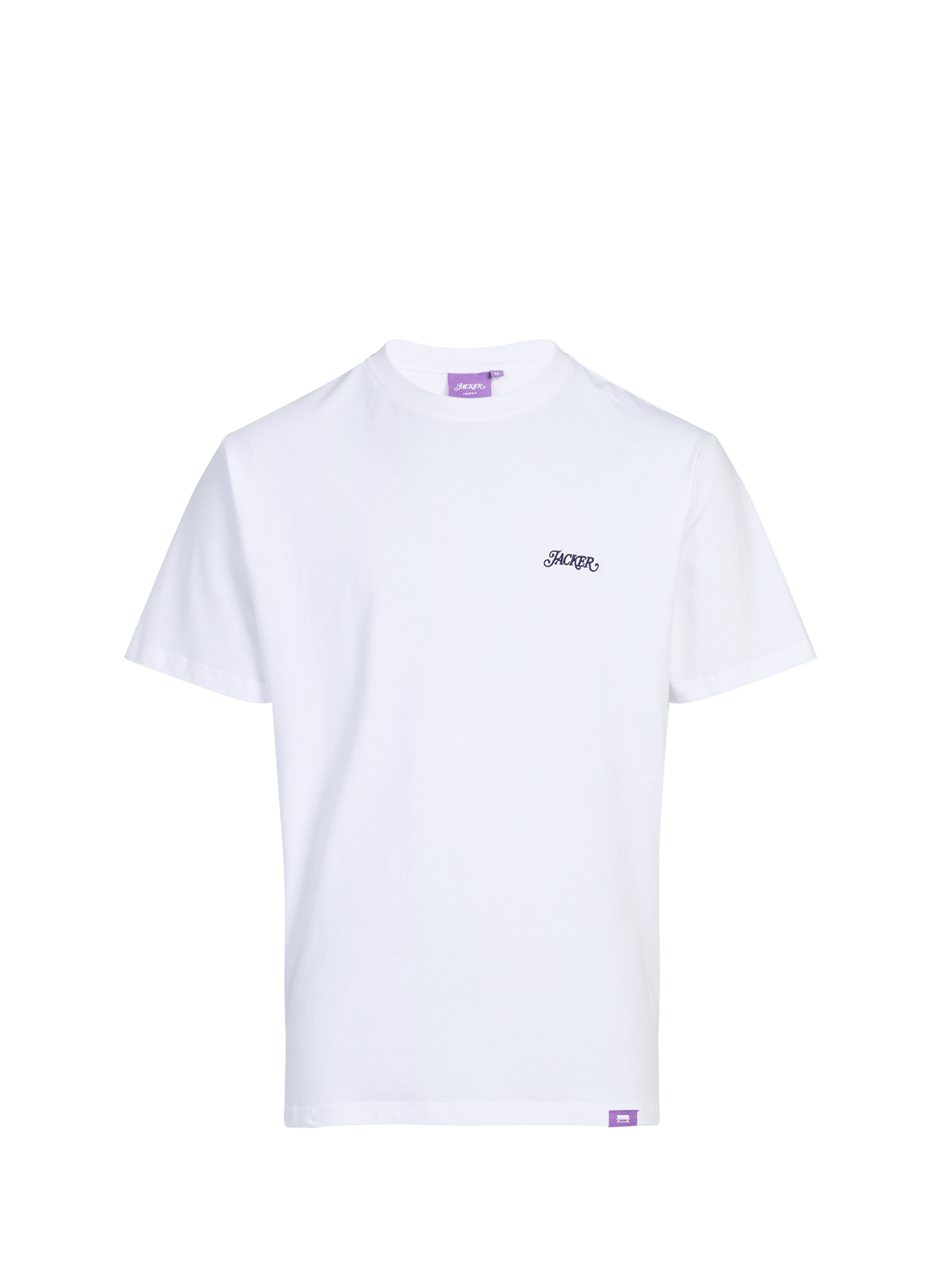 T-shirt droit imprimé en coton JACKER. Blanc