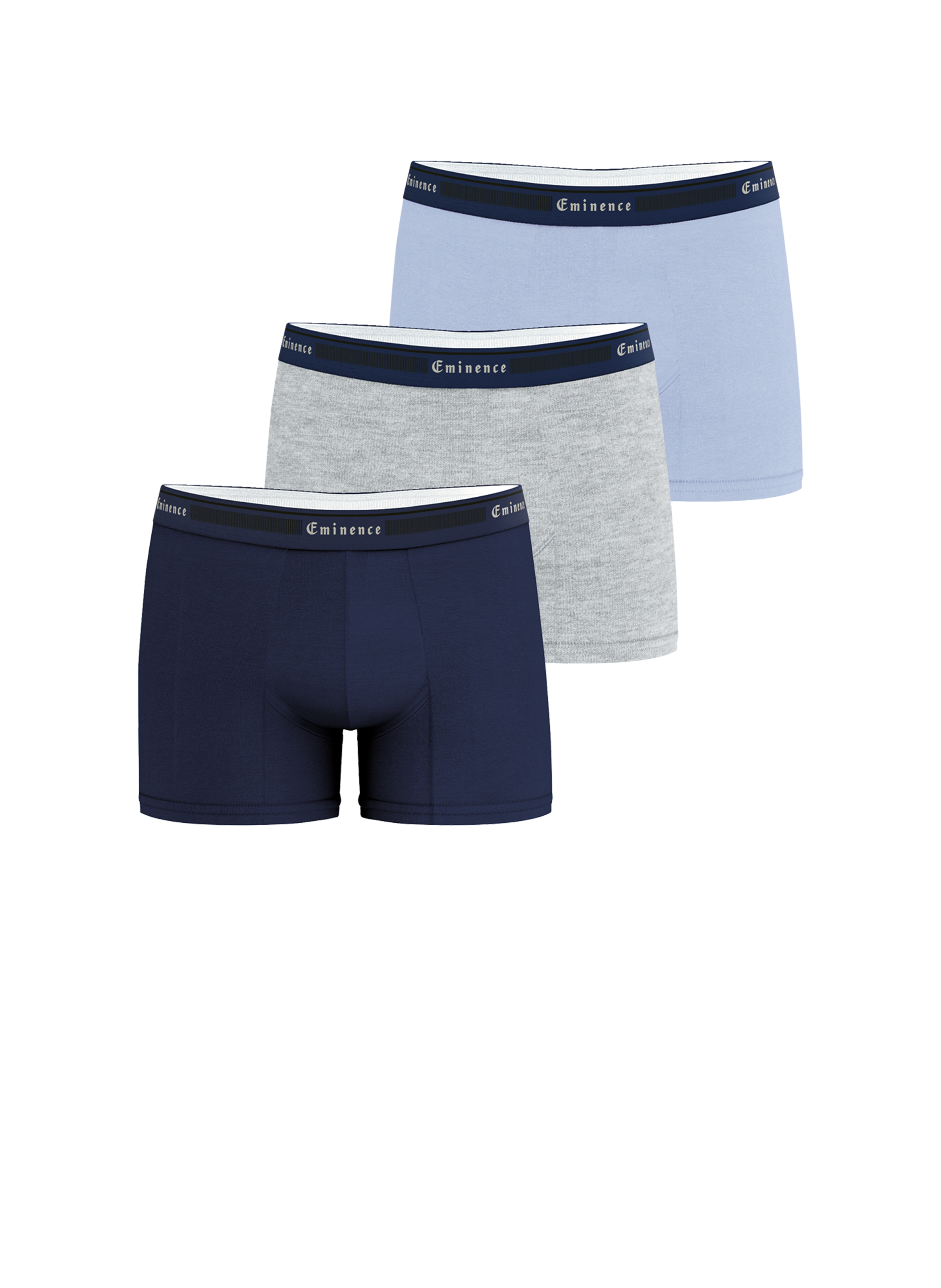Lot de 3 boxers unis en coton mélangé EMINENCE Multicolore