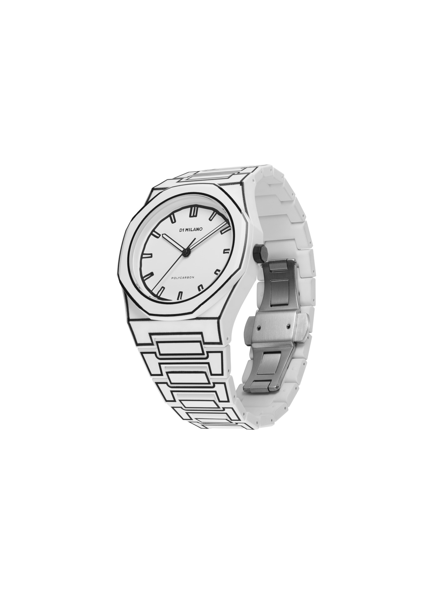 Montre Sketch 02 en polycarbonate D1 MILANO Blanc
