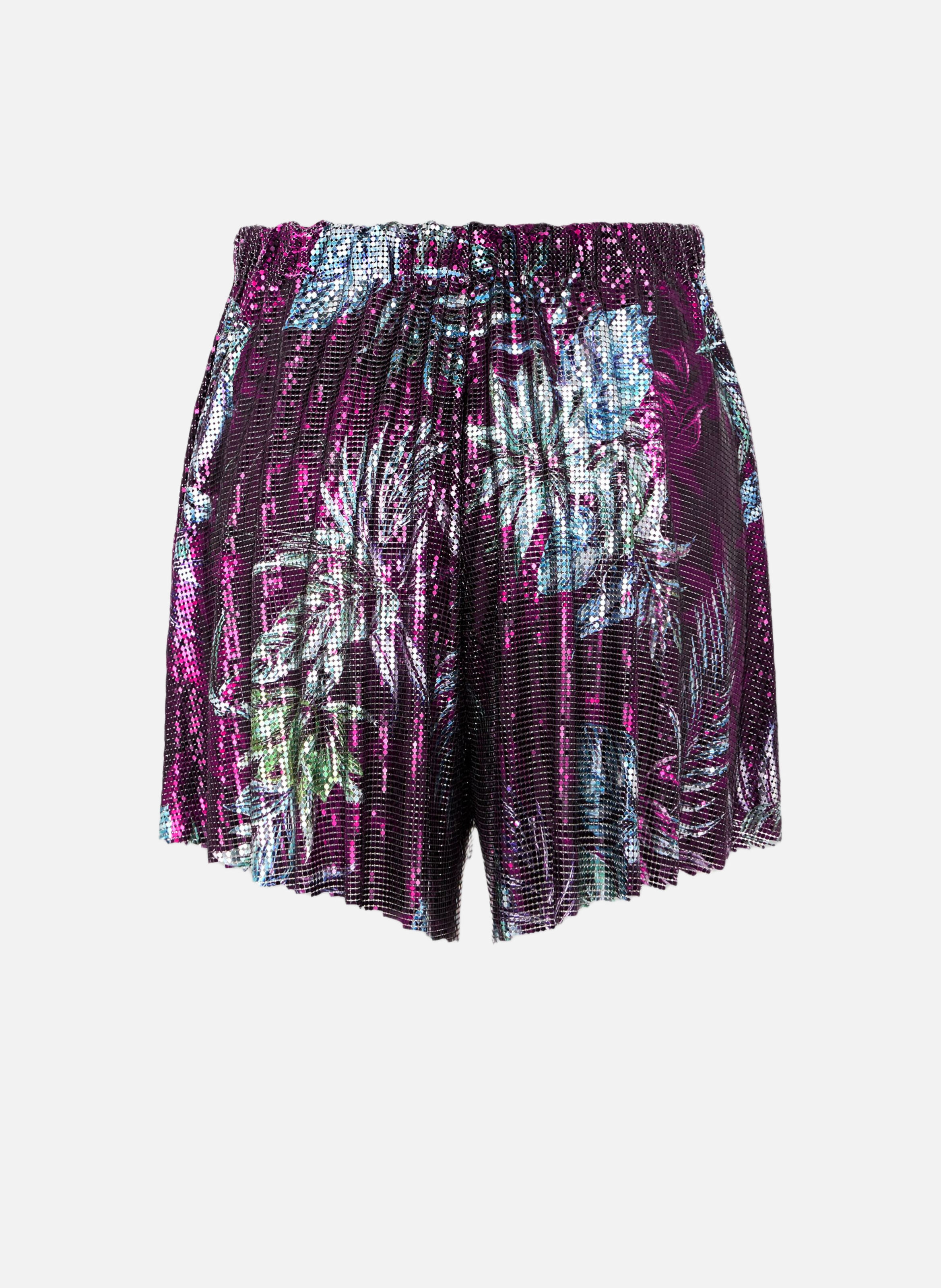 Short en mesh à imprimé palmiers RABANNE Bleu