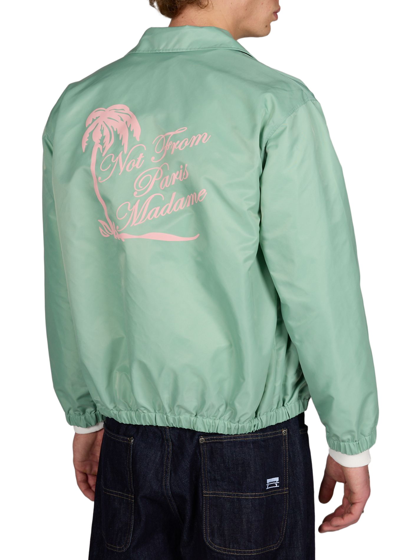 Straight jacket with classic printed collar DROLE DE MONSIEUR Green