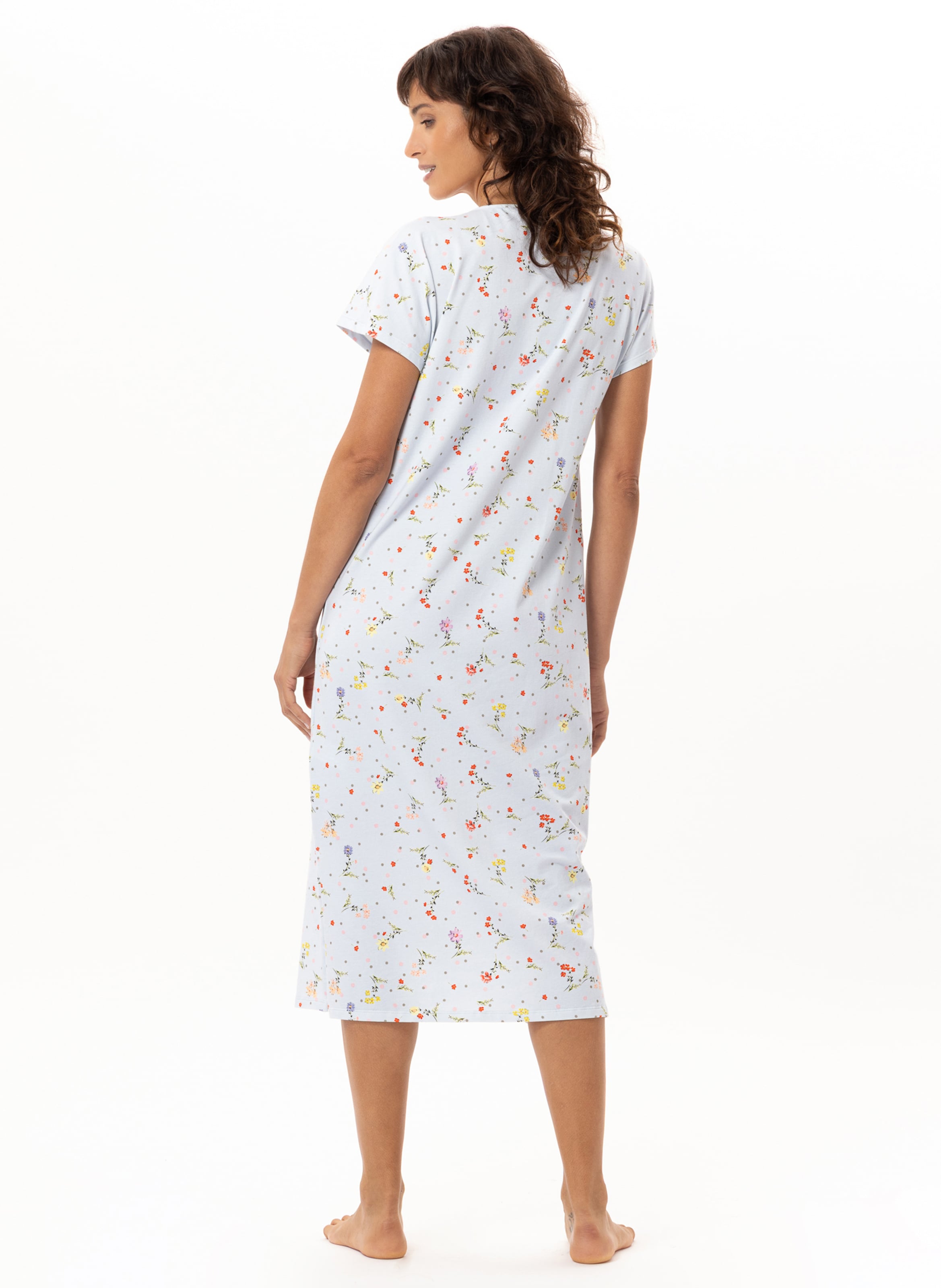 Chemise de nuit longue en coton daisy 211 LE CHAT Multicolore