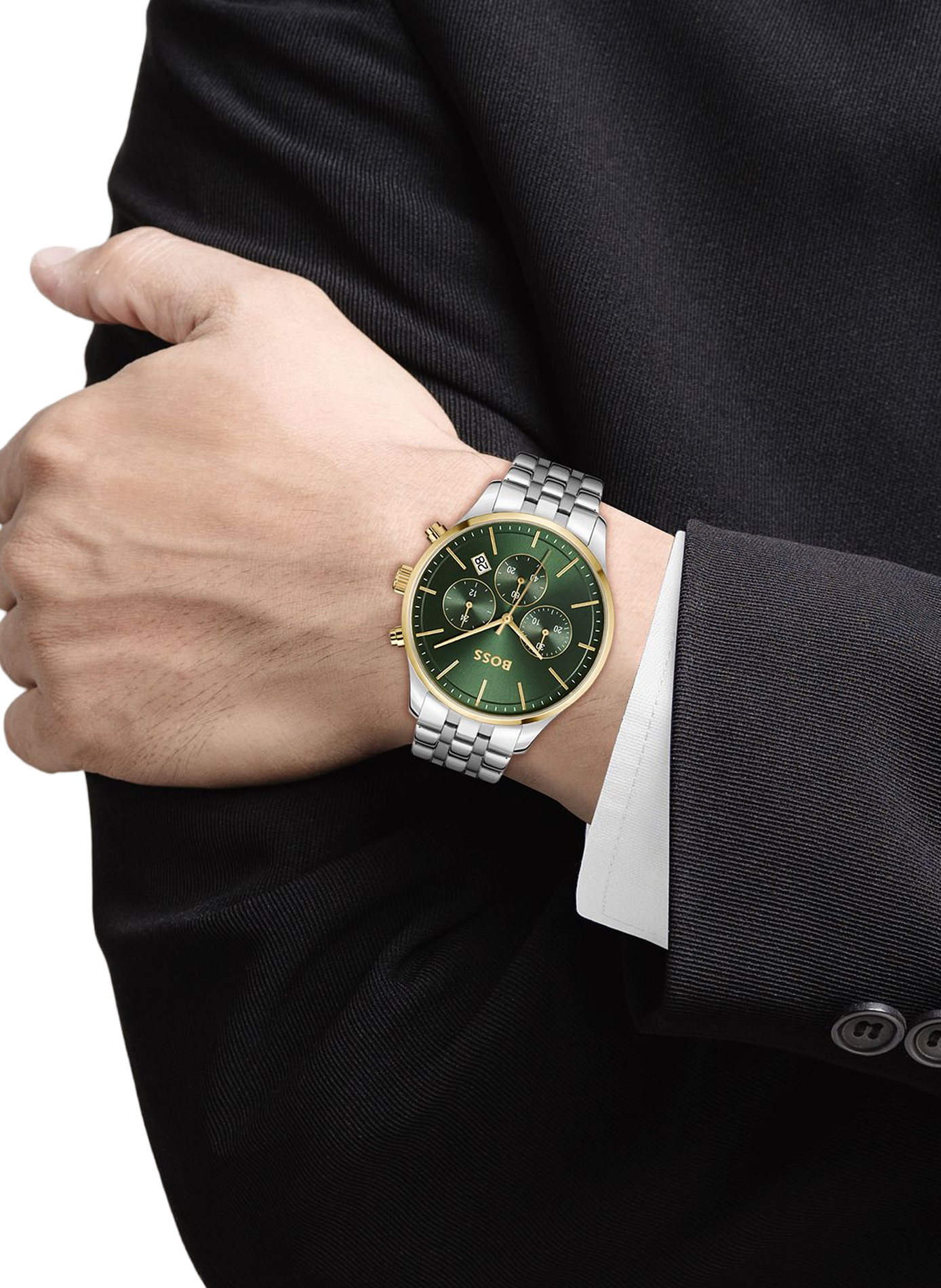 Montre quartz Avery en acier inoxydable BOSS MONTRES Vert