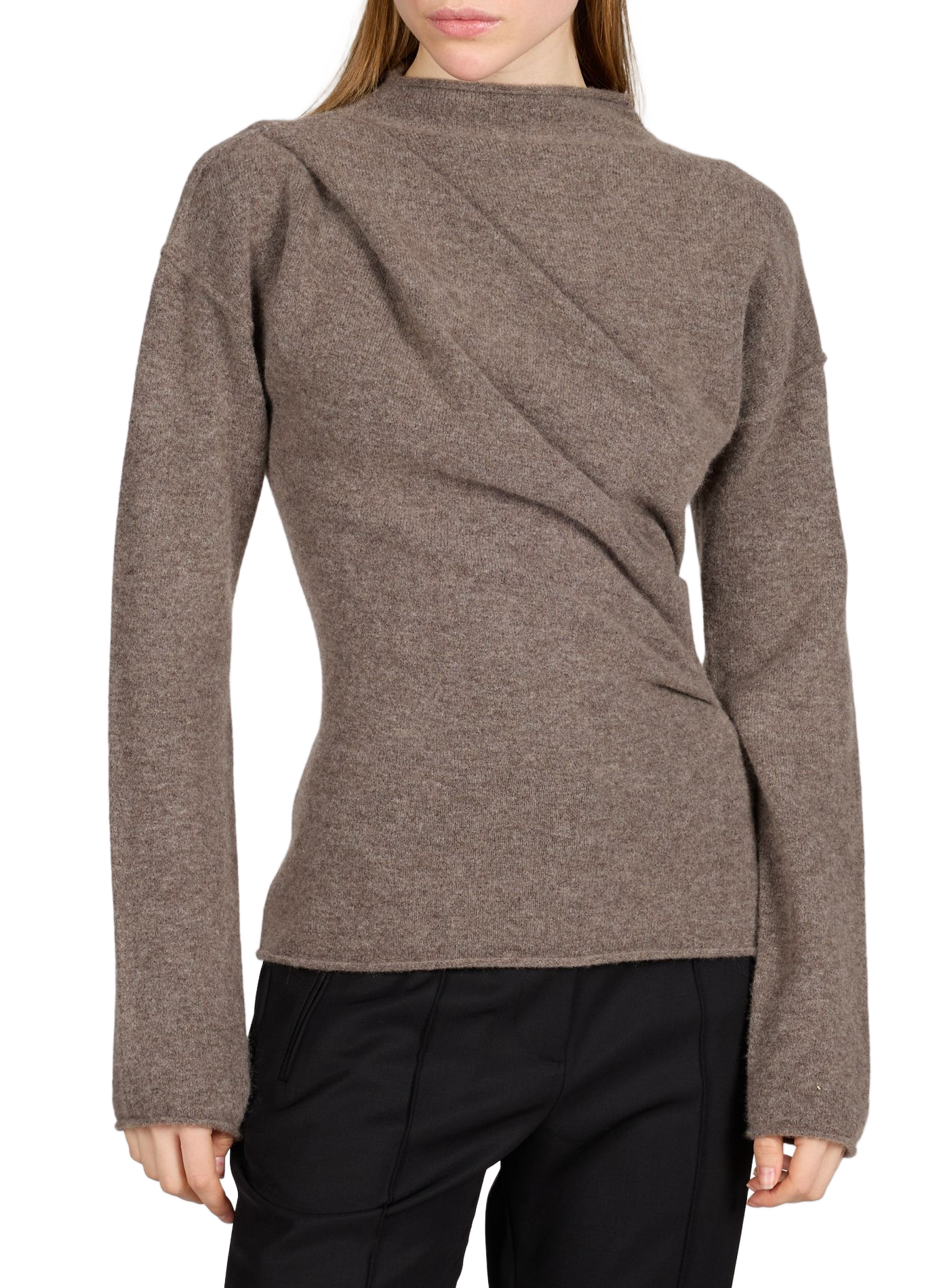 Pull en laine mérinos et cachemire mélangés HELMUT LANG Marron