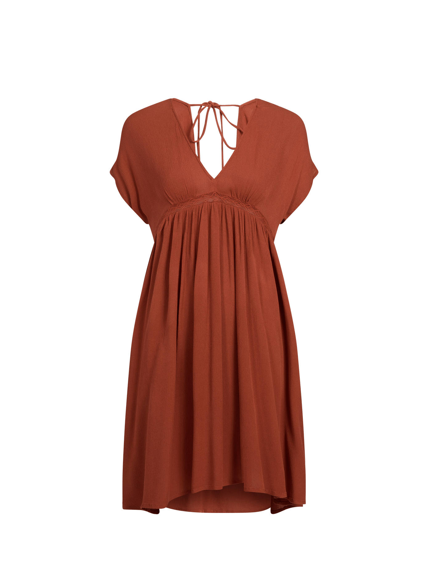 Robe col V à manches courtes VILA Rouge