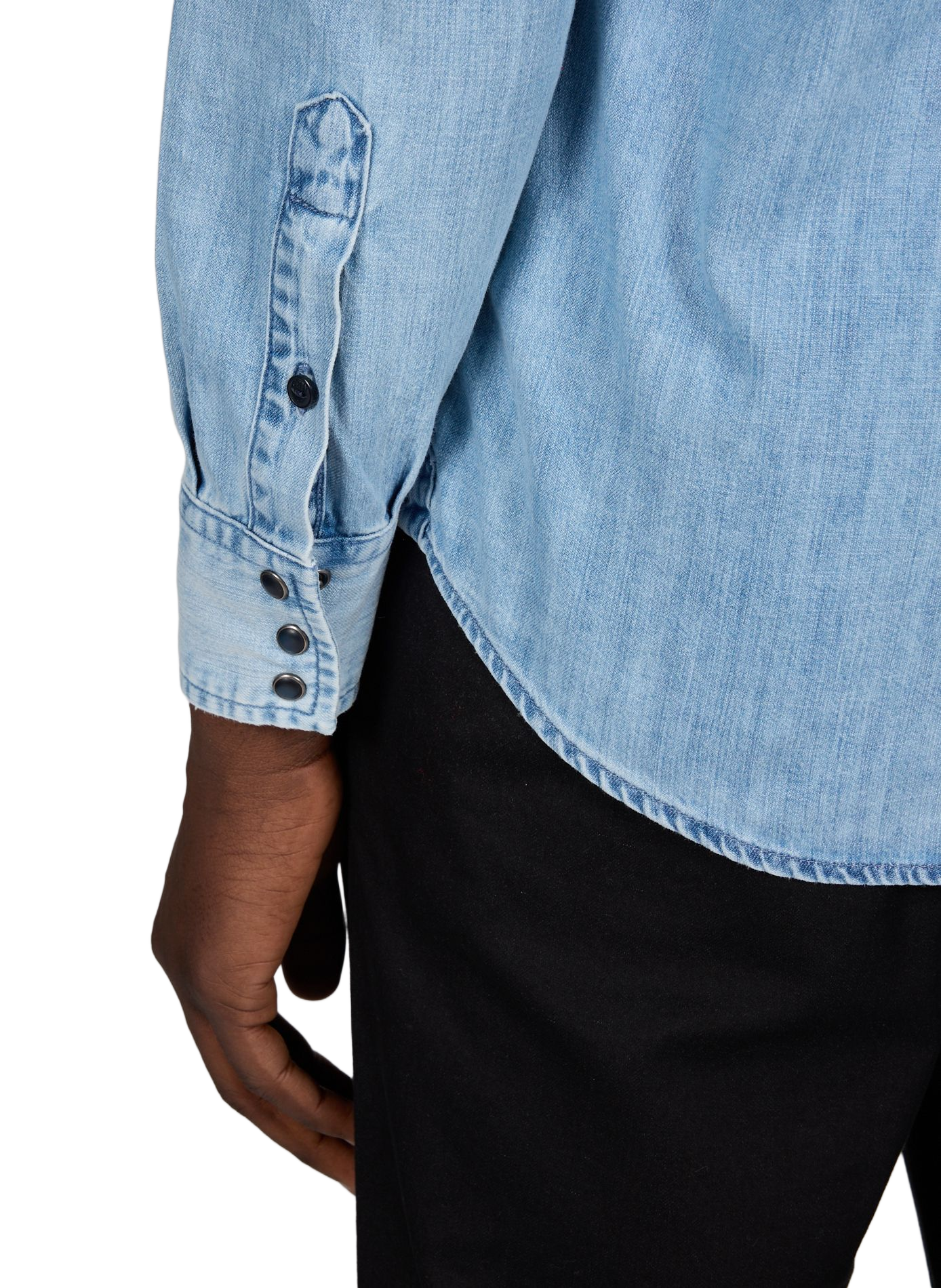 Chemise droite en denim de coton REPLAY Bleu