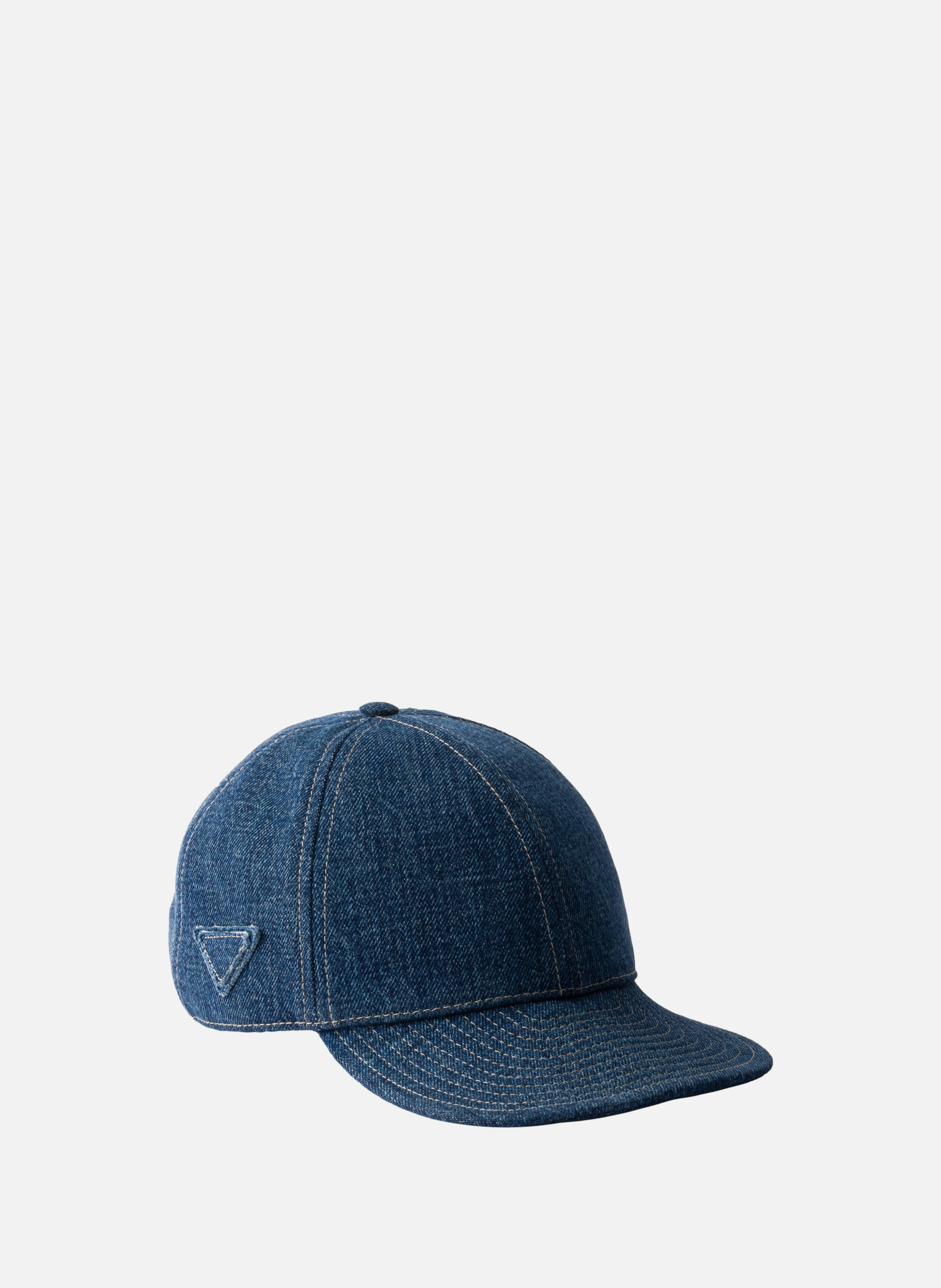 Casquette de baseball en denim PRADA Bleu