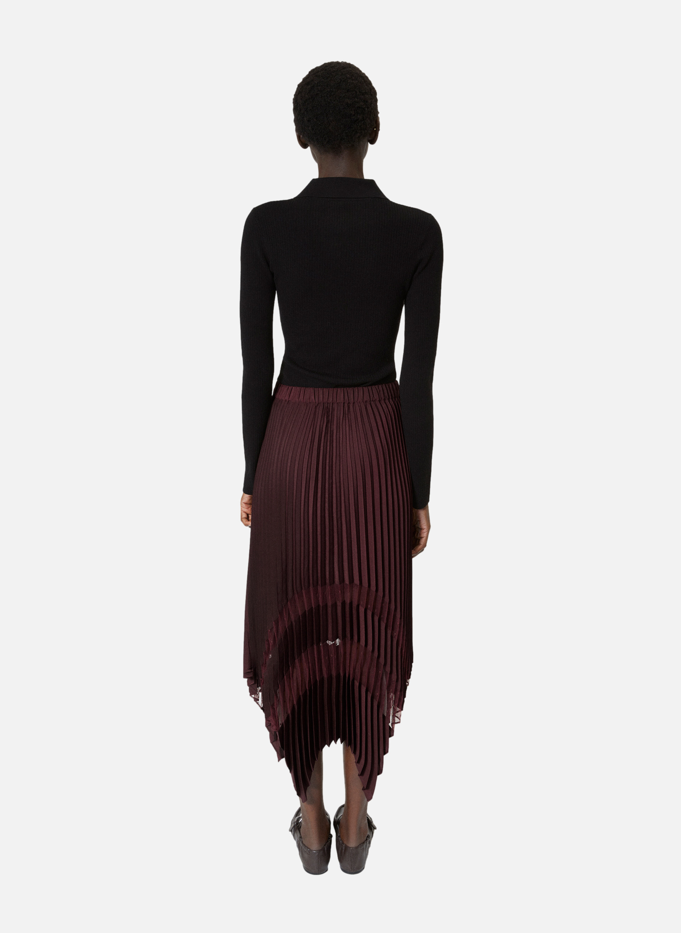 Jupe longue plissée THE KOOPLES Rouge