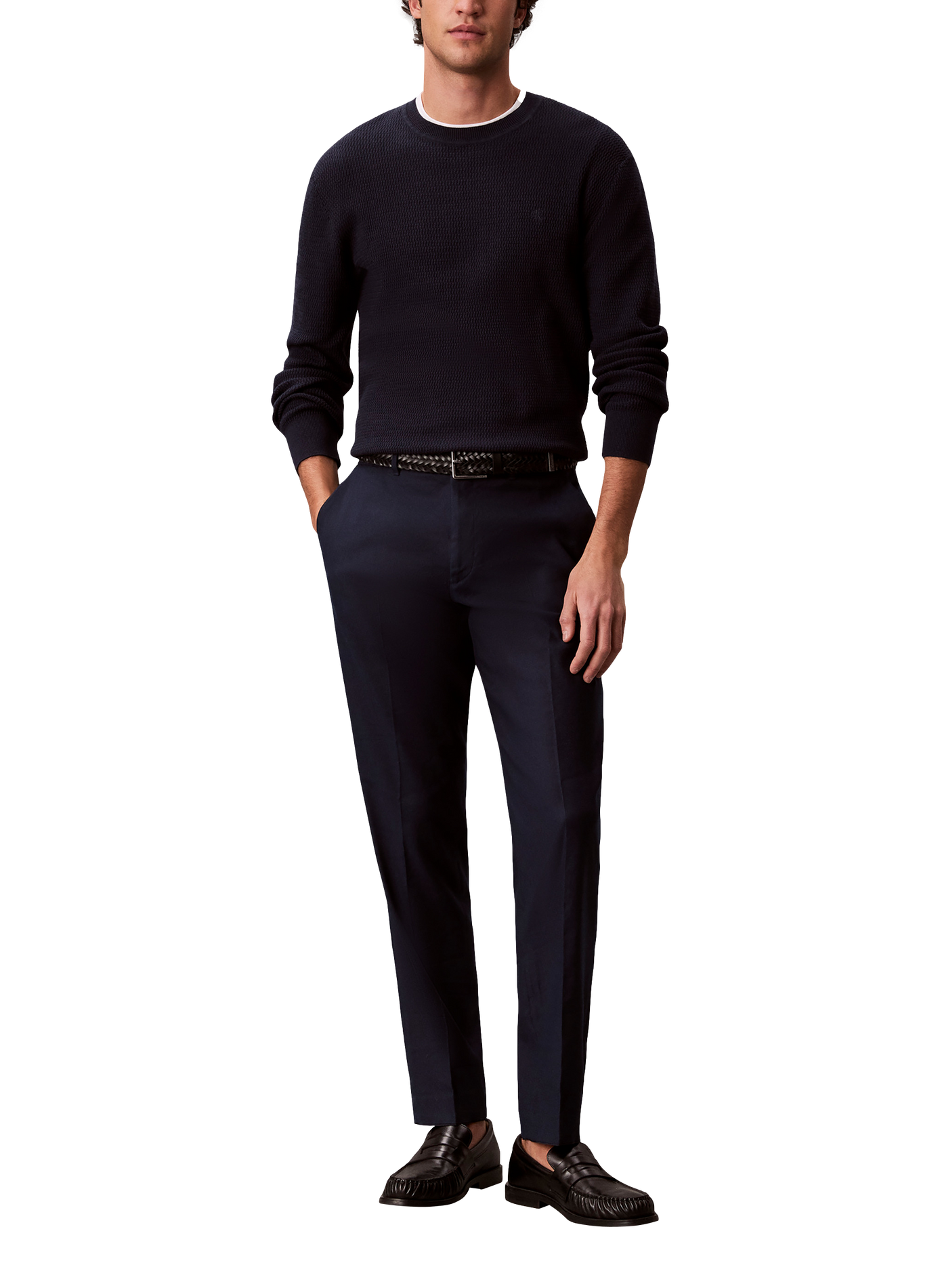 Slim trousers with sharp pleats CALVIN KLEIN Blue
