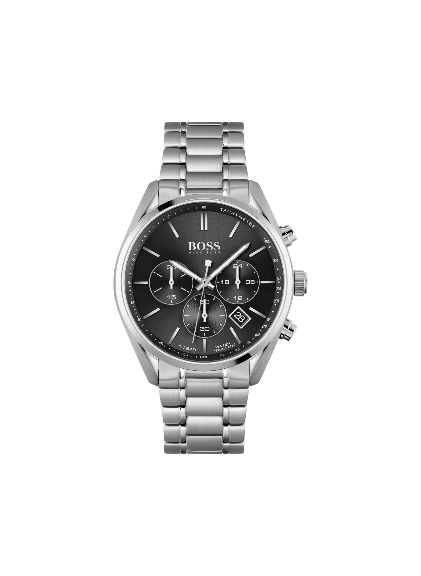 Montre quartz Champion en acier inoxydable BOSS MONTRES Noir