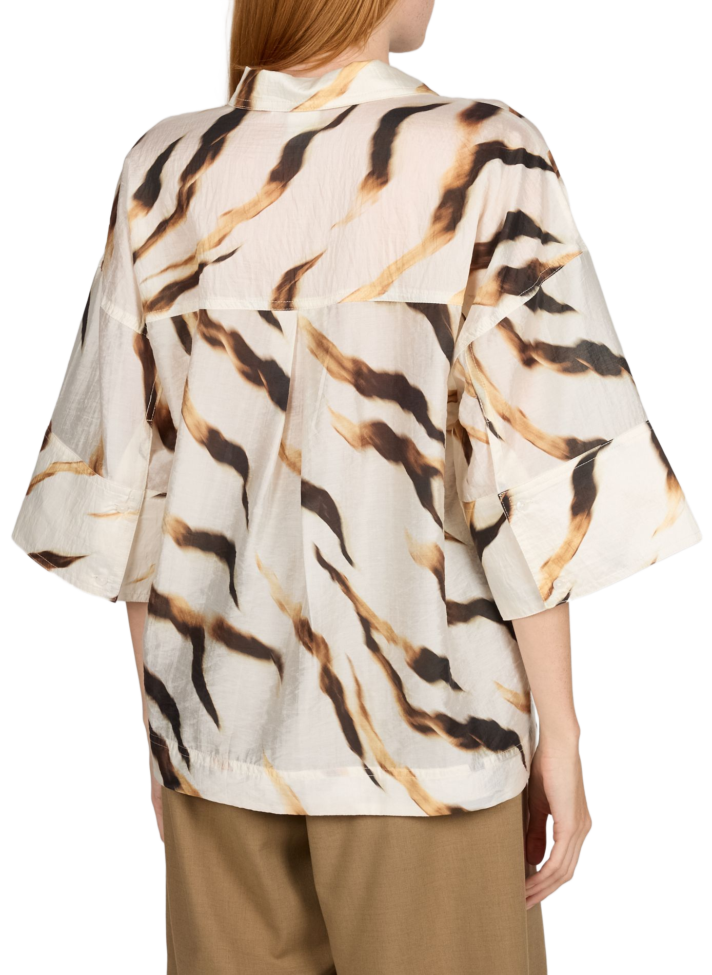 Printed short-sleeved shirt ROUGE EDIT Beige