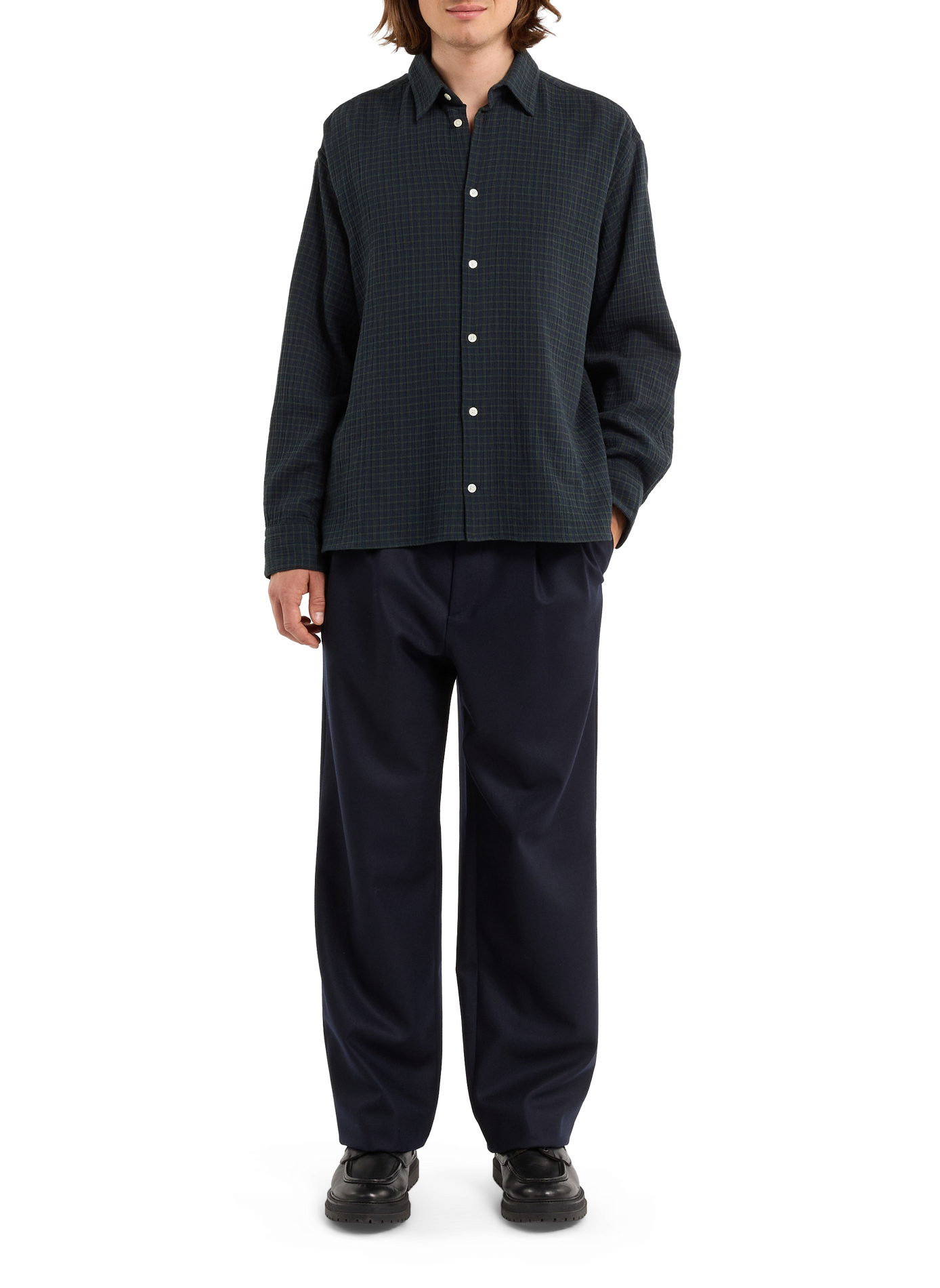 Pantalon large Goose en laine SAISON 1865 Bleu