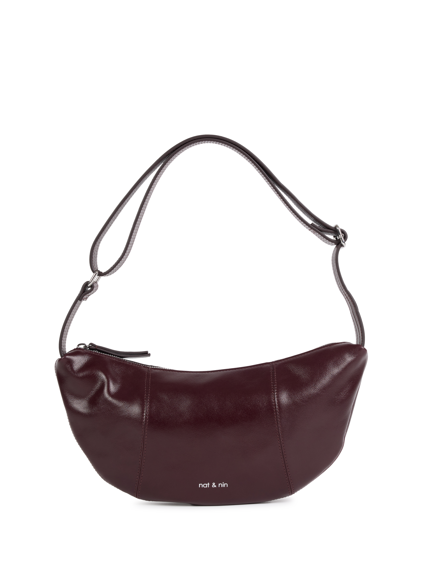 Shoulder bag Luce in leather NAT & NIN Purple