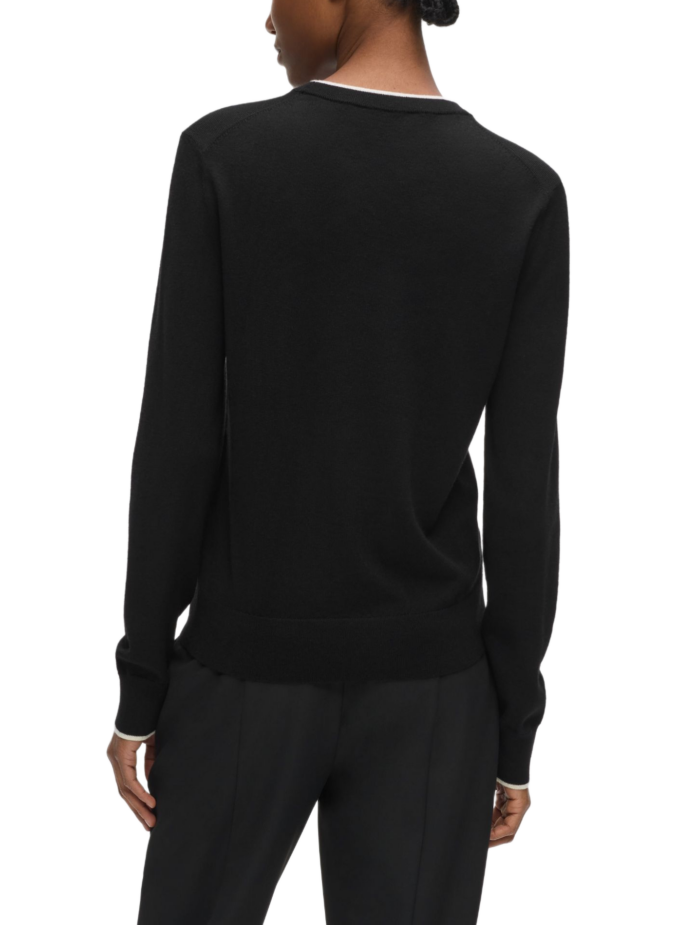 Pull en laine mérinos KARL LAGERFELD Noir