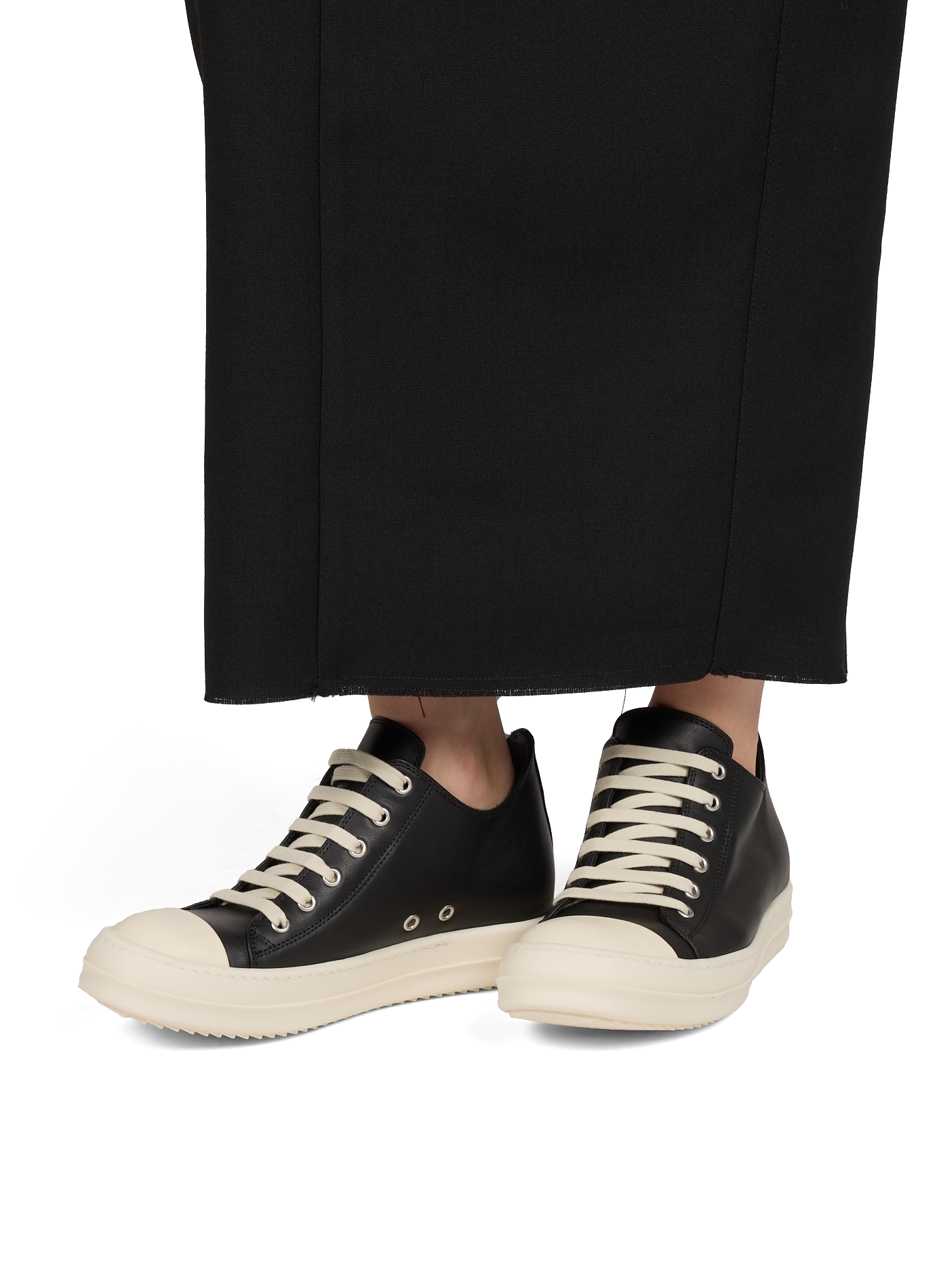 Halbhohe Leder-Sneaker RICK OWENS Schwarz