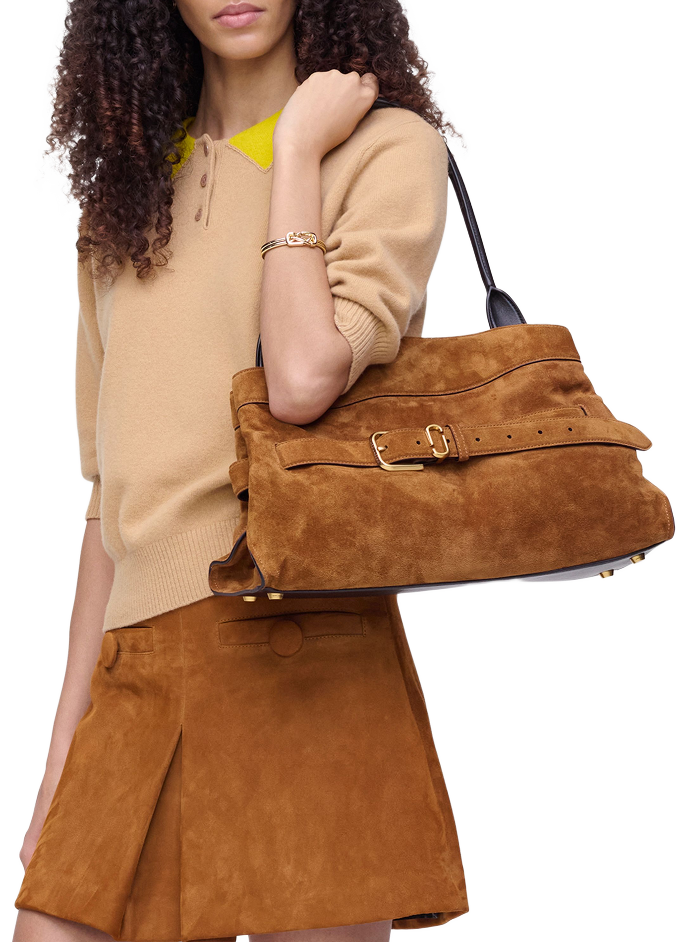 Sac The suede Dakota Satchel MARC JACOBS Marron