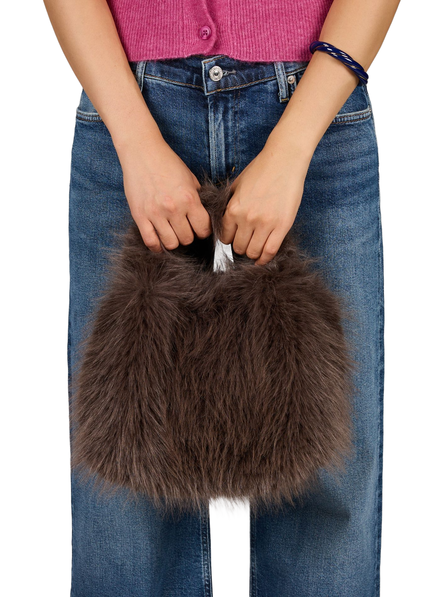 Handtasche mit Pelzeffekt AU PRINTEMPS PARIS Grau