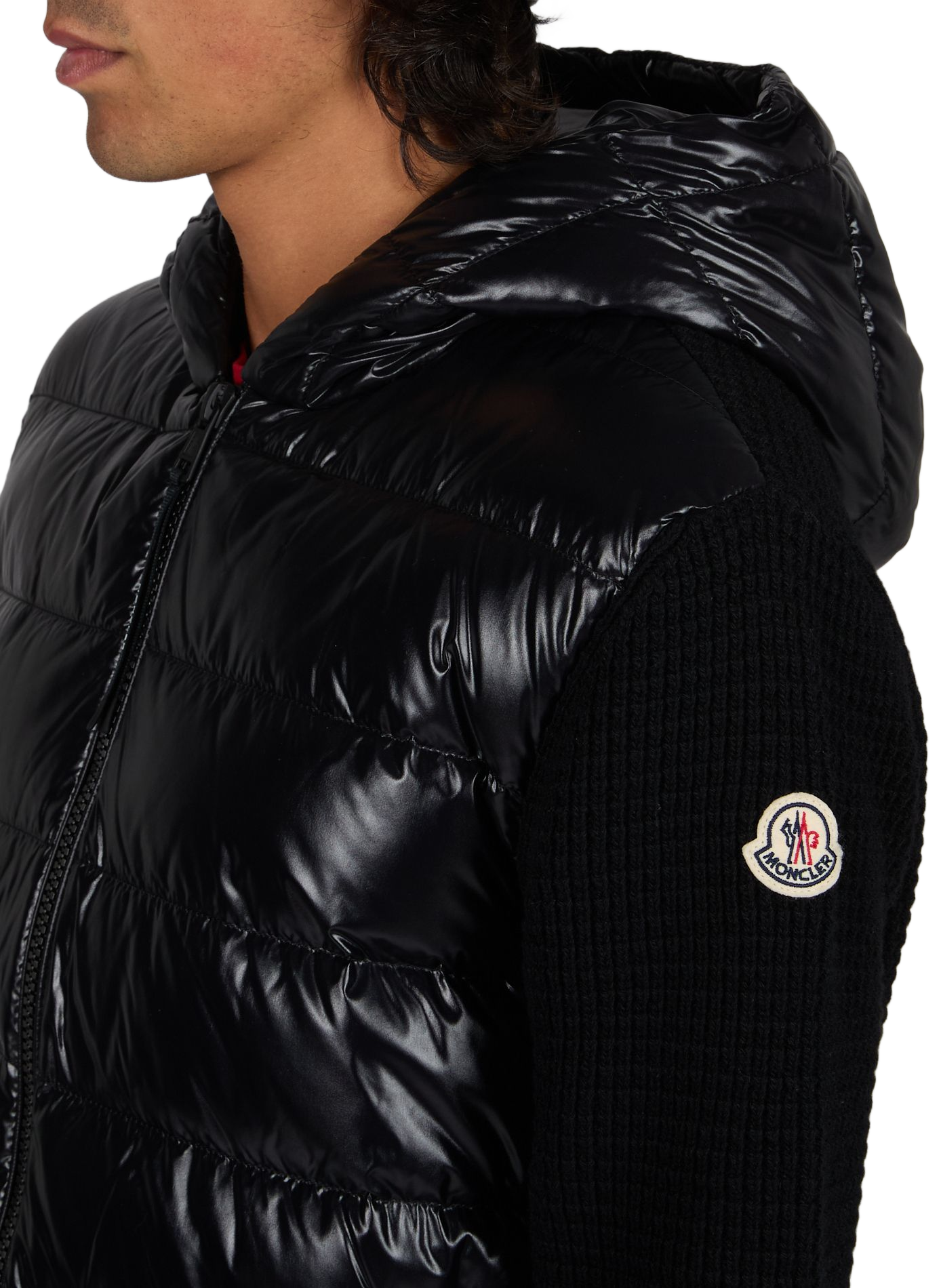 Twee-materialen vest van wol en kasjmier MONCLER Zwart