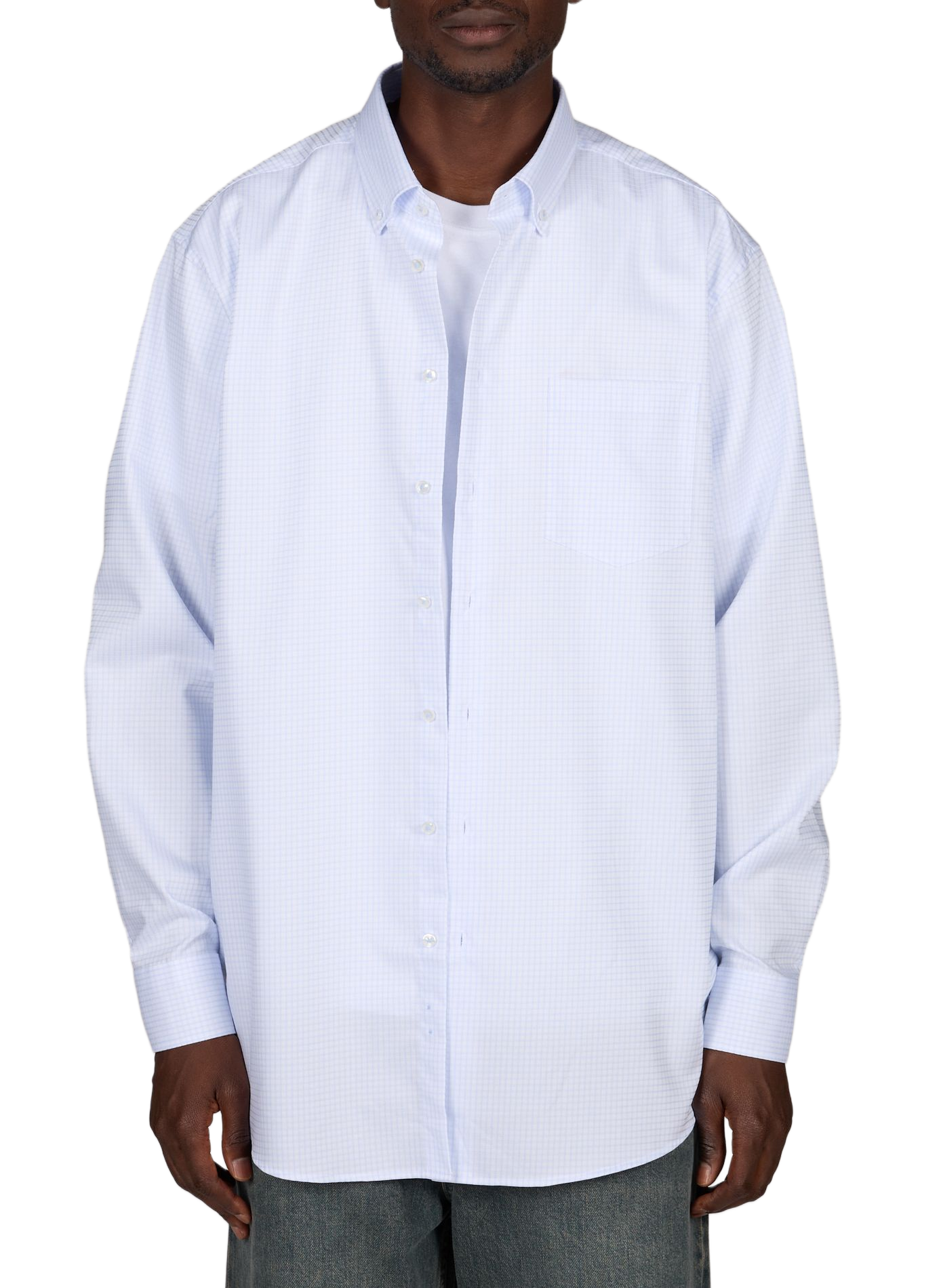 Rechte geruite blouse SEIDENSTICKER Blauw