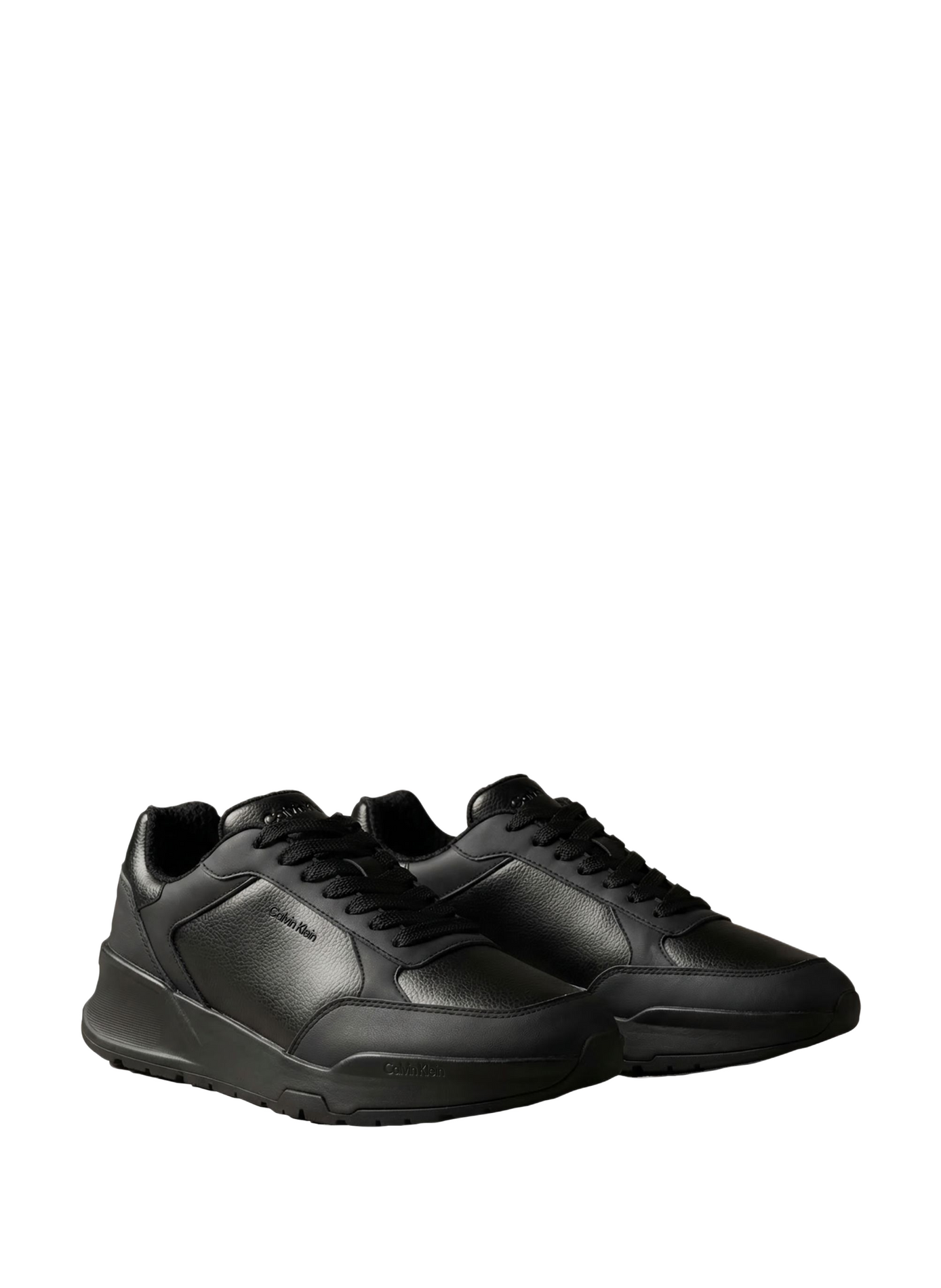 Baskets plates City Runner en cuir CALVIN KLEIN Schwarz