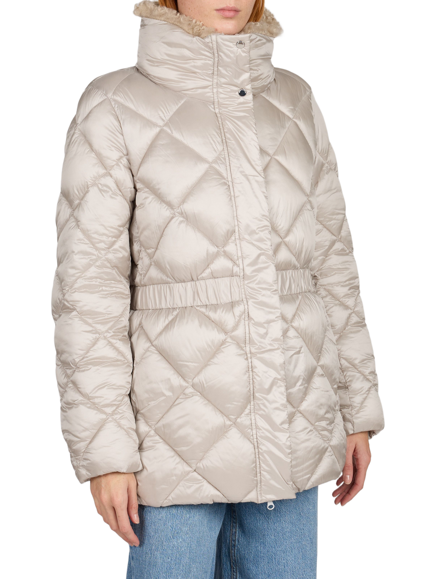 Gerade Daunenjacke mit Stehkragen SAVE THE DUCK Beige