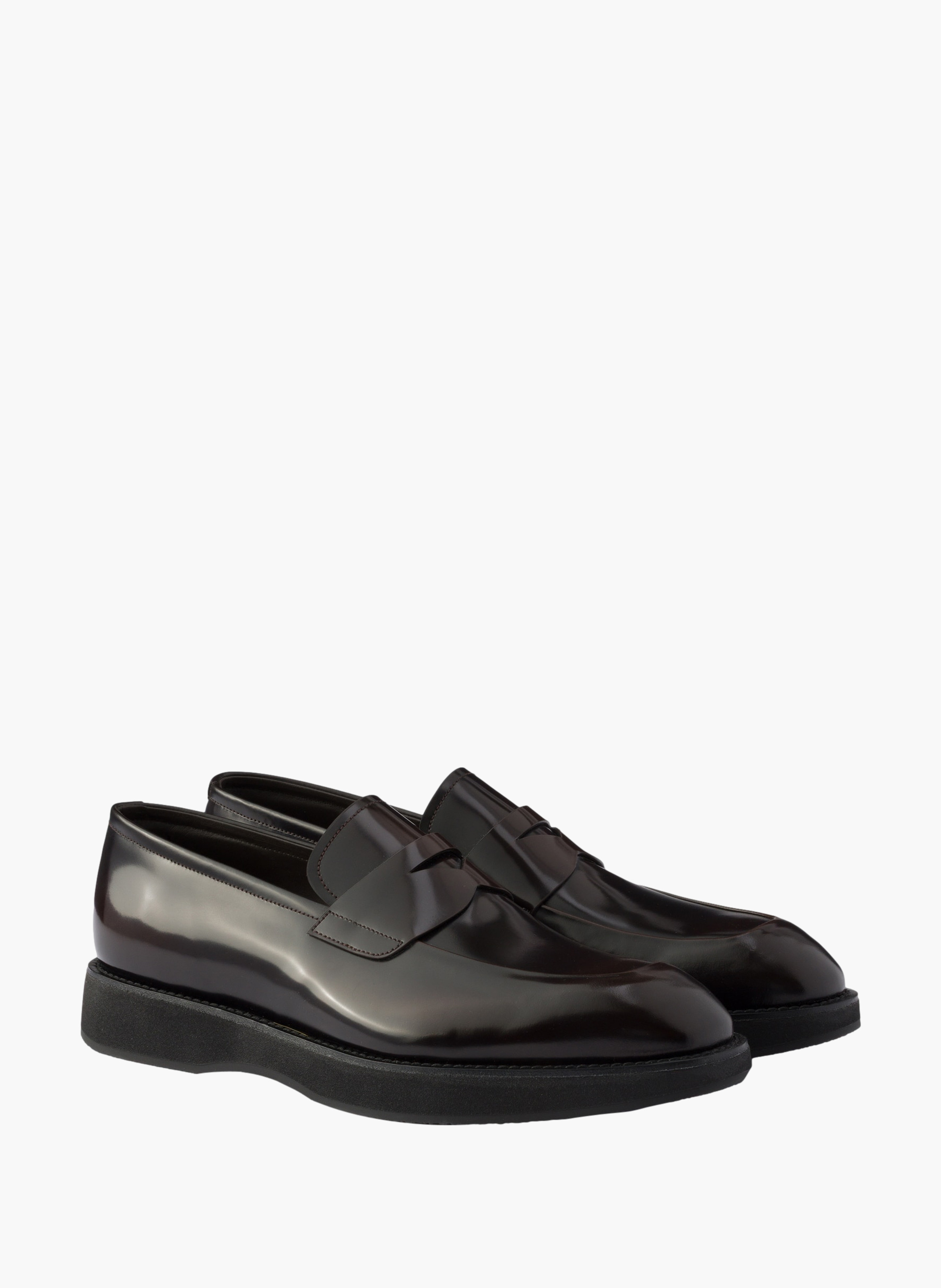 Mocassins en cuir brossé PRADA Marron