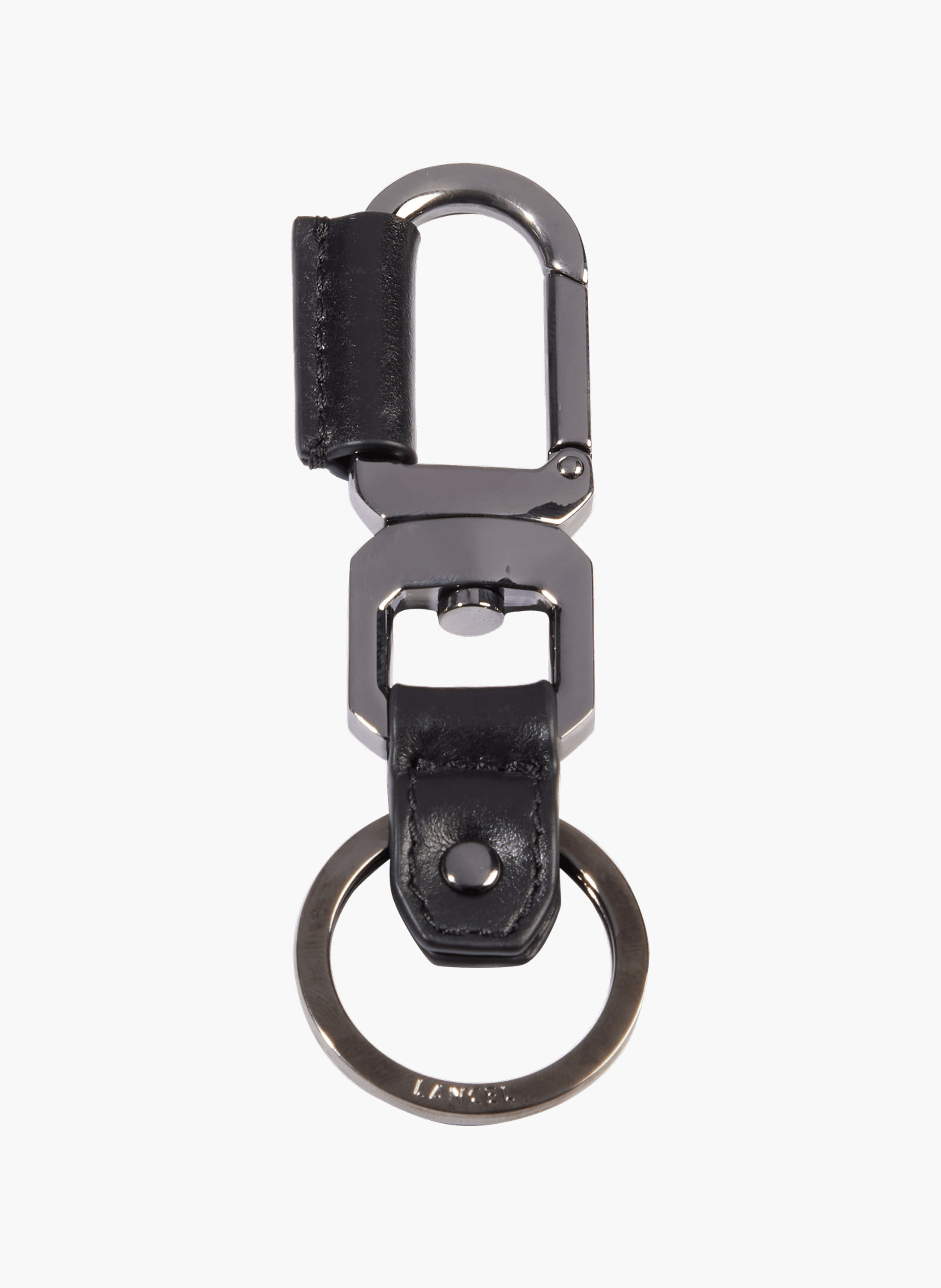 Porte-clés mousqueton charlie de lancel en cuir LANCEL Noir
