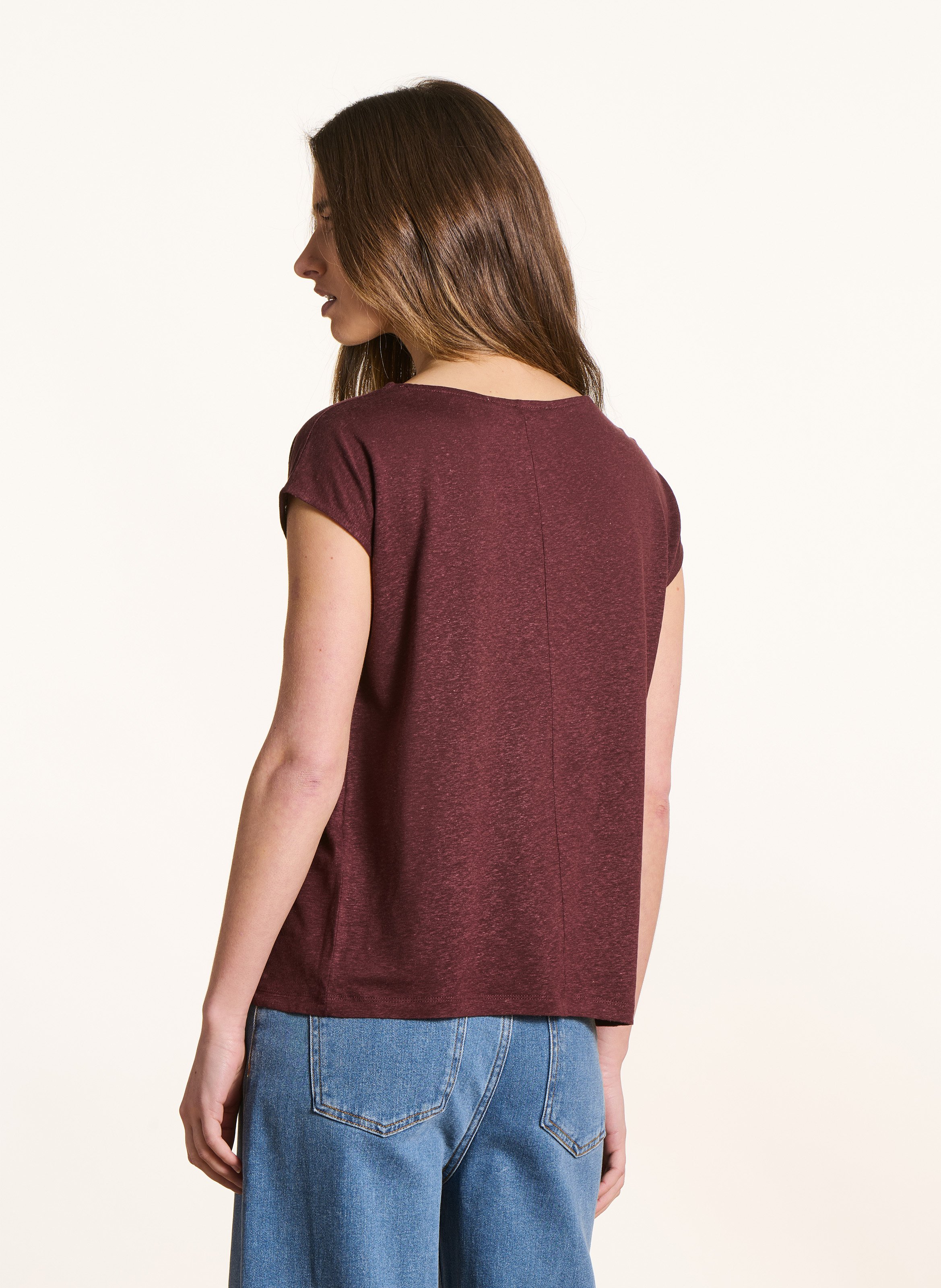 Oversized T-shirt met ronde hals LA FEE MARABOUTEE Bruin