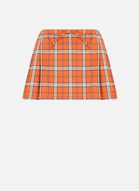 Orange checked cotton mini skirtCOLLINA STRADA 