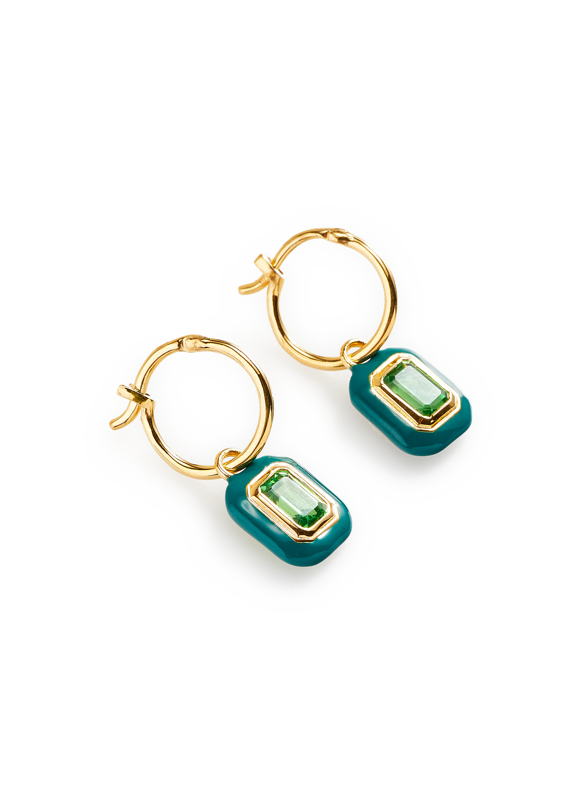 Boucles d'oreilles en émail et pierre