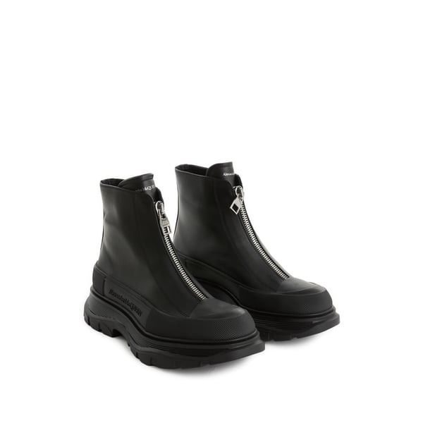 Bottines zippées en cuir