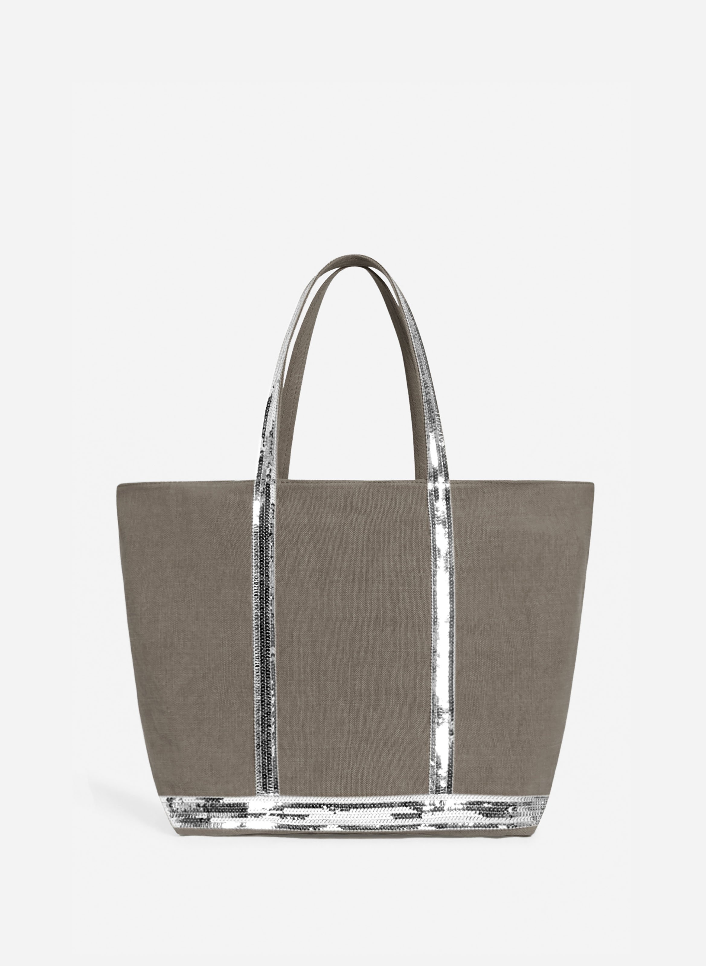 Cabas l zippé en lin  Gris