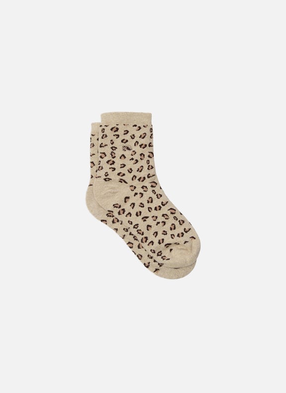 Chaussettes en coton peigné léopard Beige by BILLYBELT BILLYBELT Chaussettes en coton peigné léopard Beige