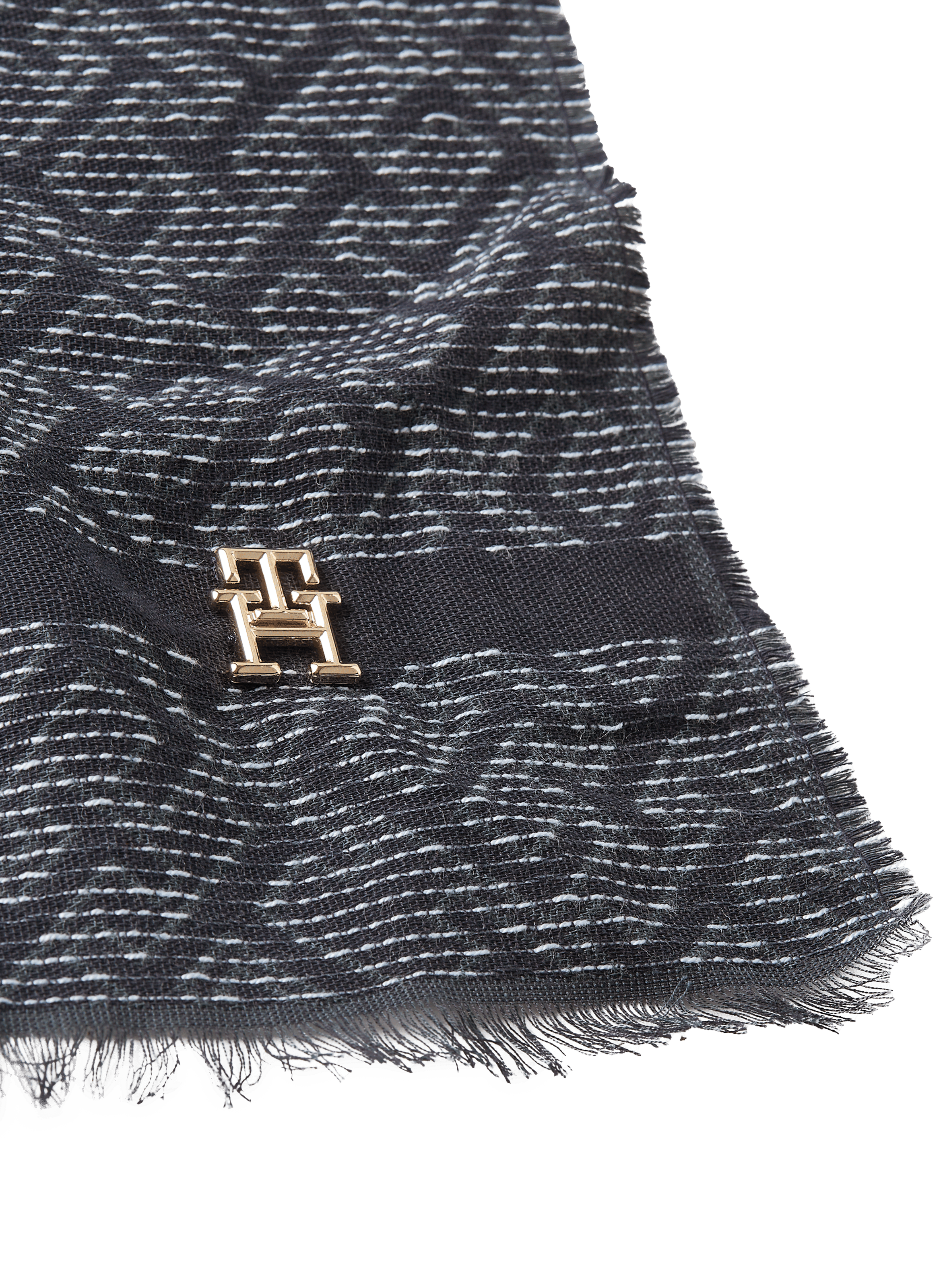 Monogram pattern cotton scarf TOMMY HILFIGER Blue