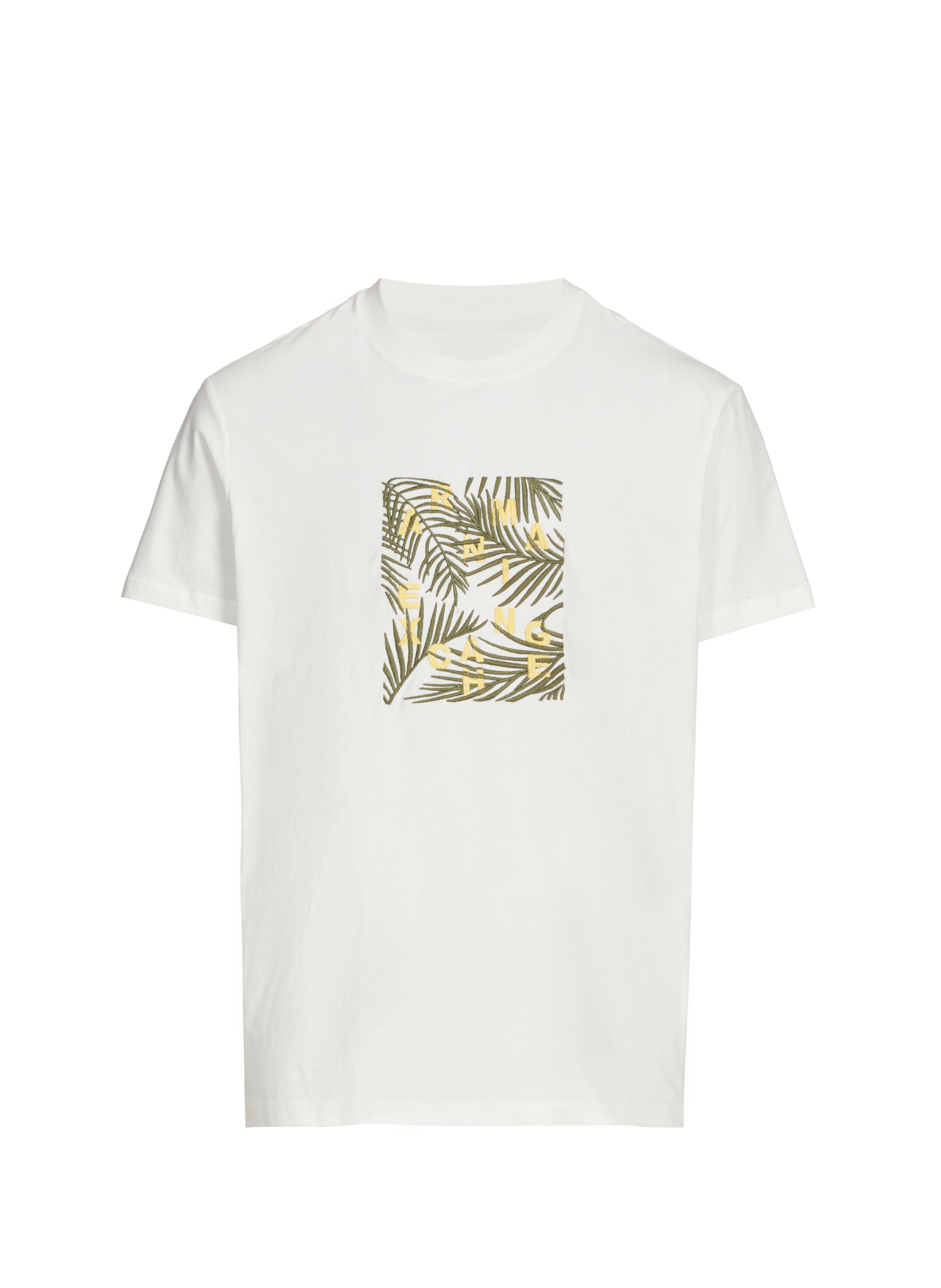 T-Shirt mit Stickerei aus Baumwolle ARMANI EXCHANGE Weiss