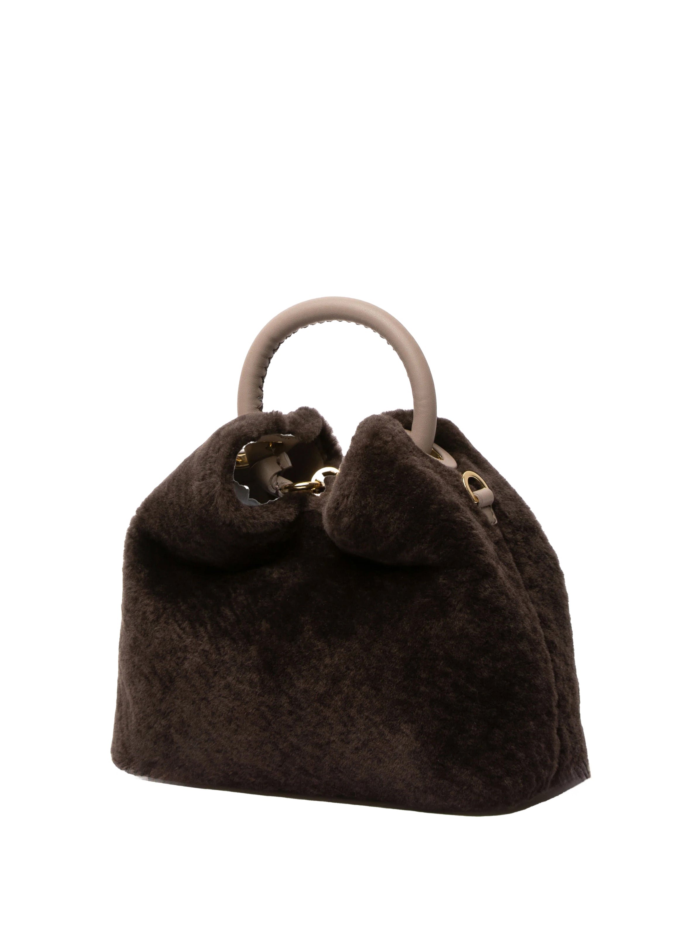 Sac à main baozi en shearling ELLEME Gris