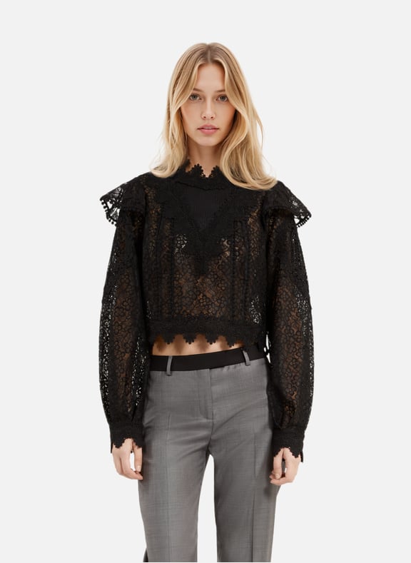 Top en dentelle Noir by THE KOOPLES THE KOOPLES Top en dentelle Noir