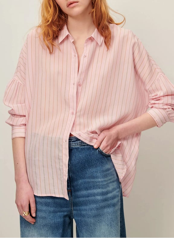 Chemise col classique à rayures botan Rose by SESSUN SESSUN Chemise col classique à rayures botan Rose