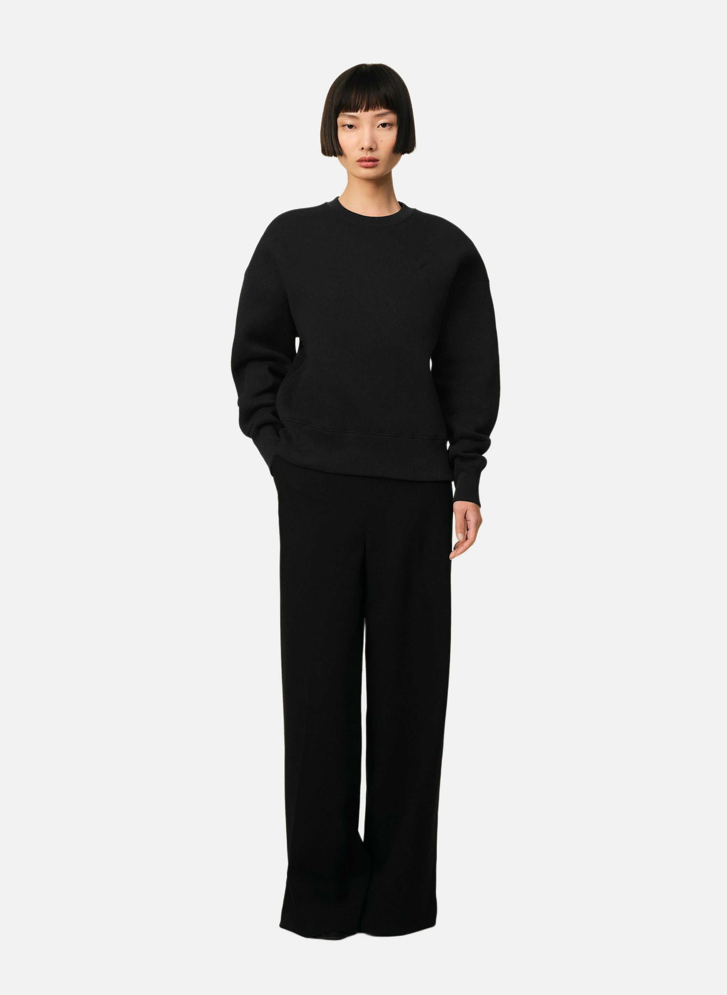 Sweatshirt ami de coeur unisexe AMI PARIS Noir