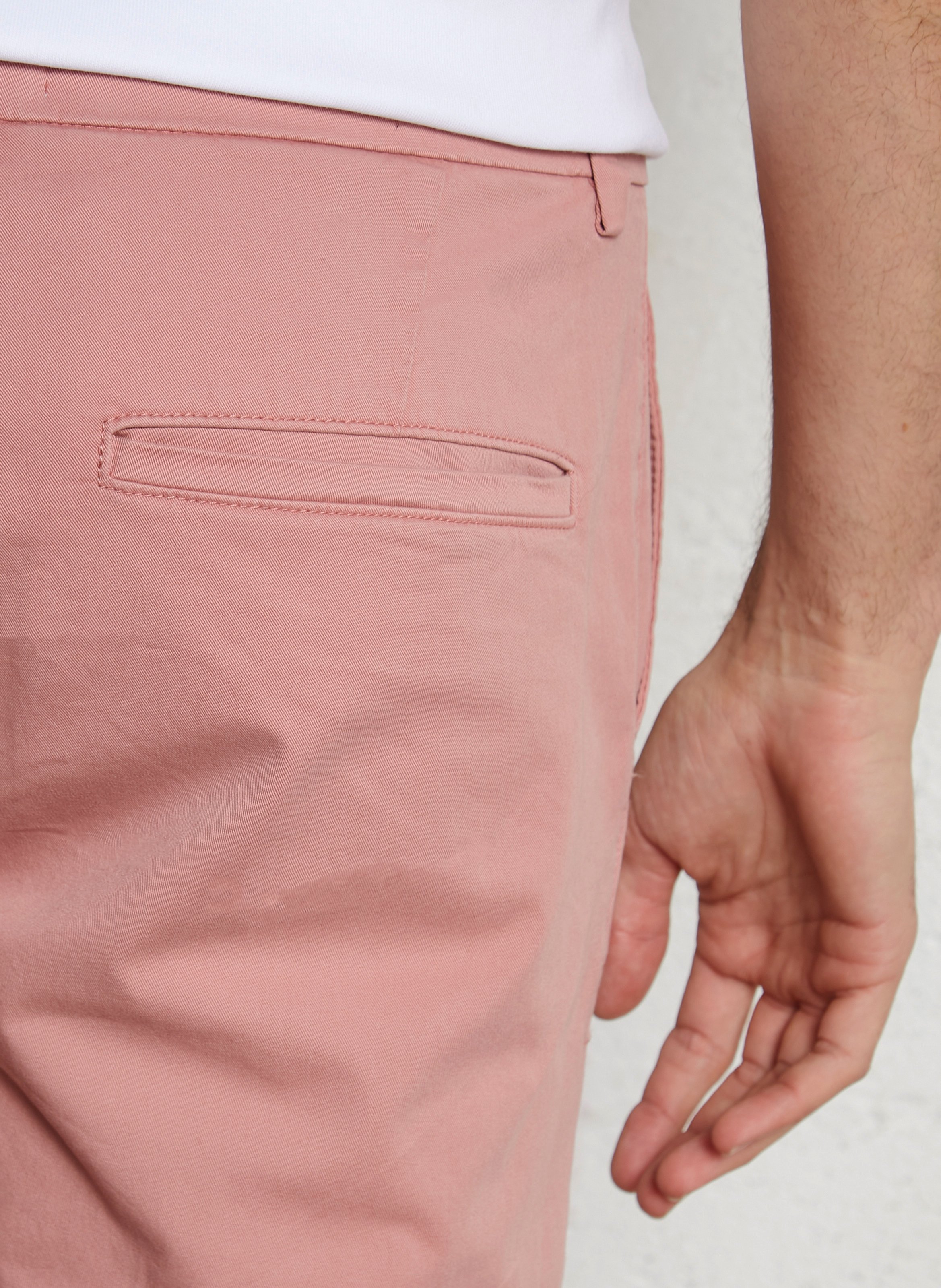 Pantalon droit en coton mélangé IKKS Rose